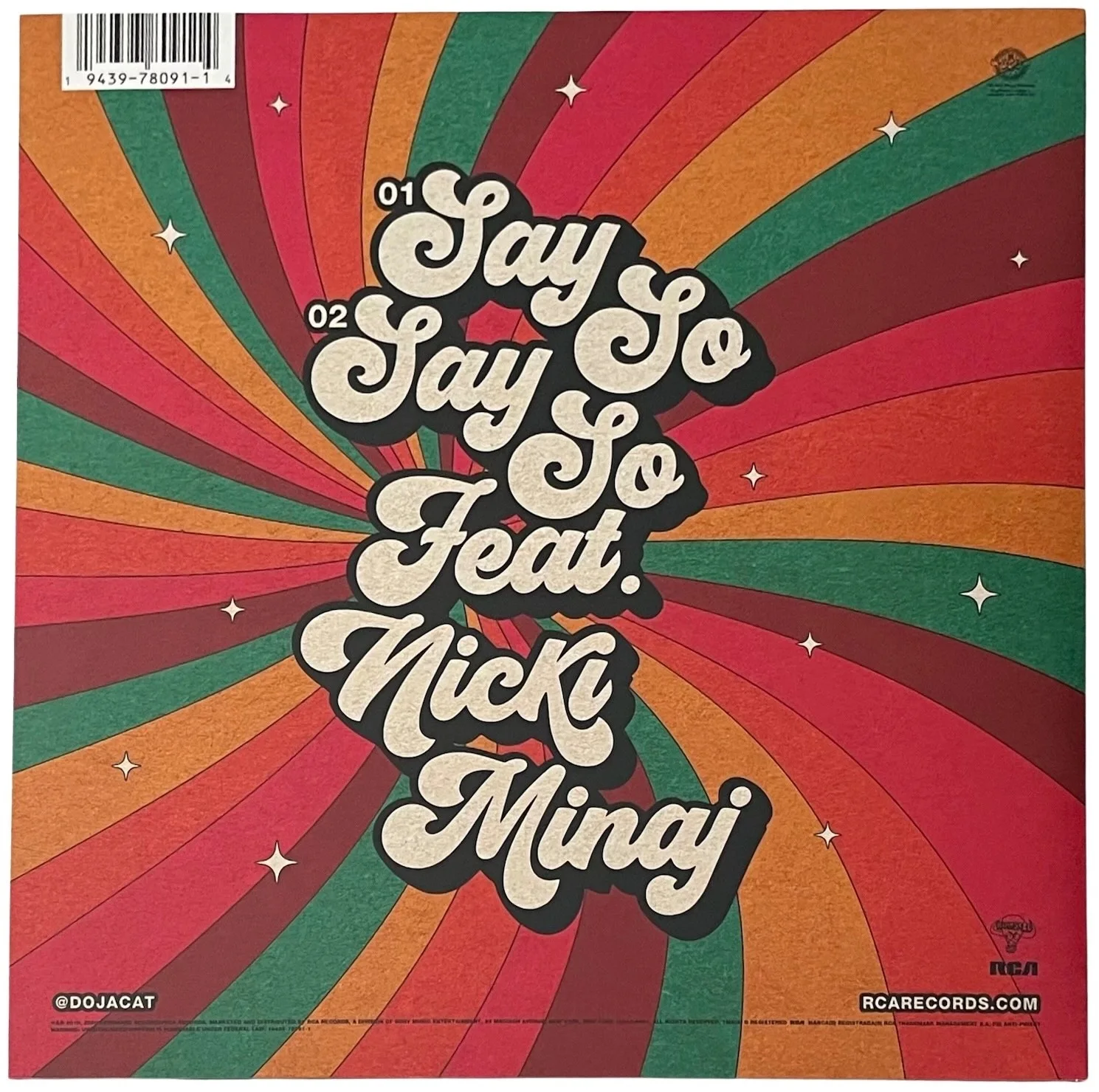 Doja Cat Signed Say So Single Vinyl Record (Cover Only) PSA COA AI28074, изображение 3