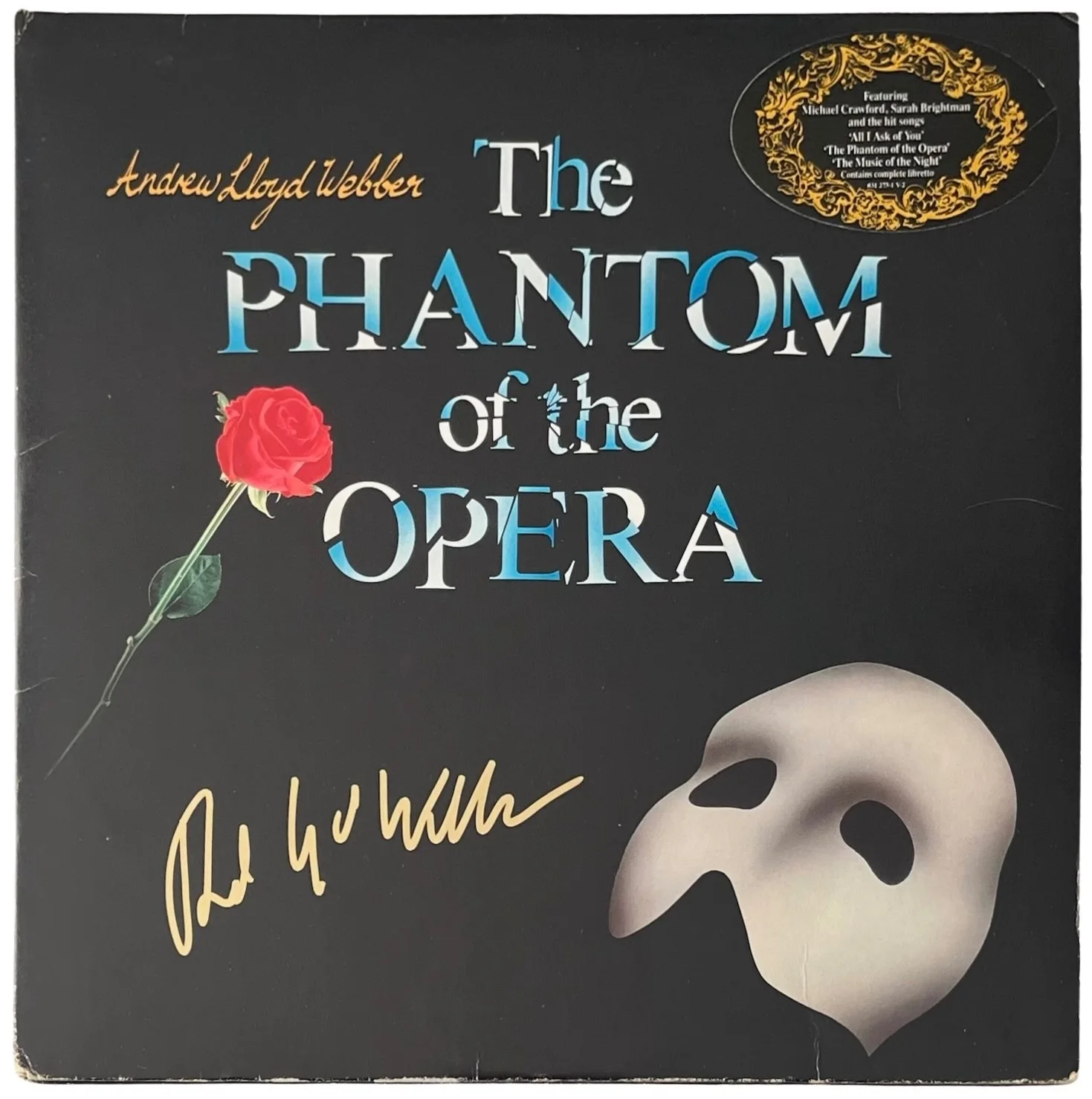 Andrew Lloyd Webber Signed The Phantom Of The Opera Vinyl Record JSA COA CH47962, изображение 2