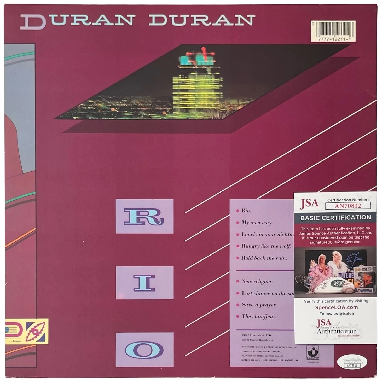 Simon Le Bon Nick Rhodes John & Roger Taylor Signed Duran Duran Rio Record JSA, изображение 3