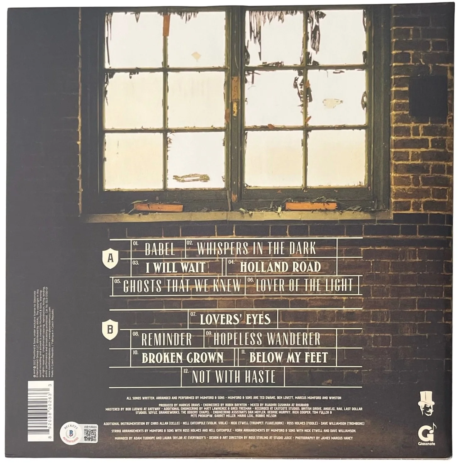 Mumford & Sons x4 Marcus Ted Ben & Winston Signed Babel Vinyl Record Beckett LOA, изображение 4