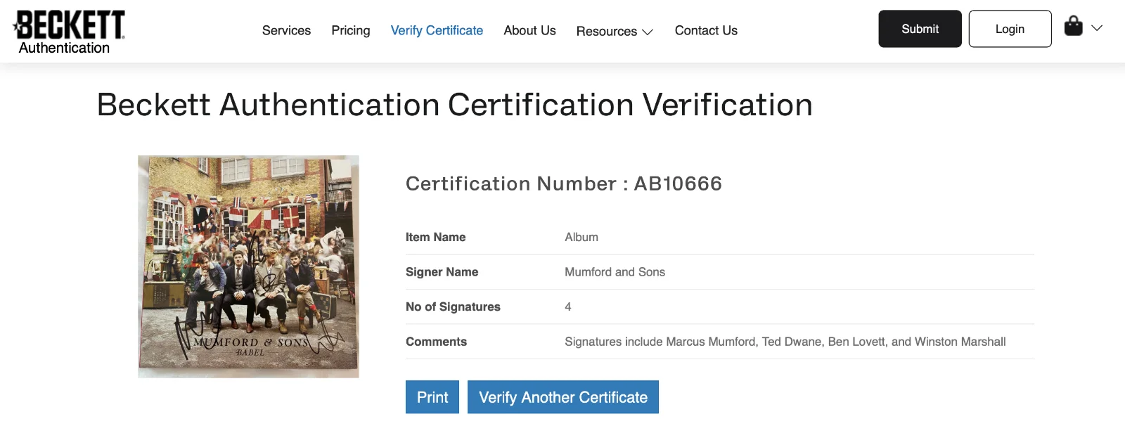 Mumford & Sons x4 Marcus Ted Ben & Winston Signed Babel Vinyl Record Beckett LOA, изображение 5