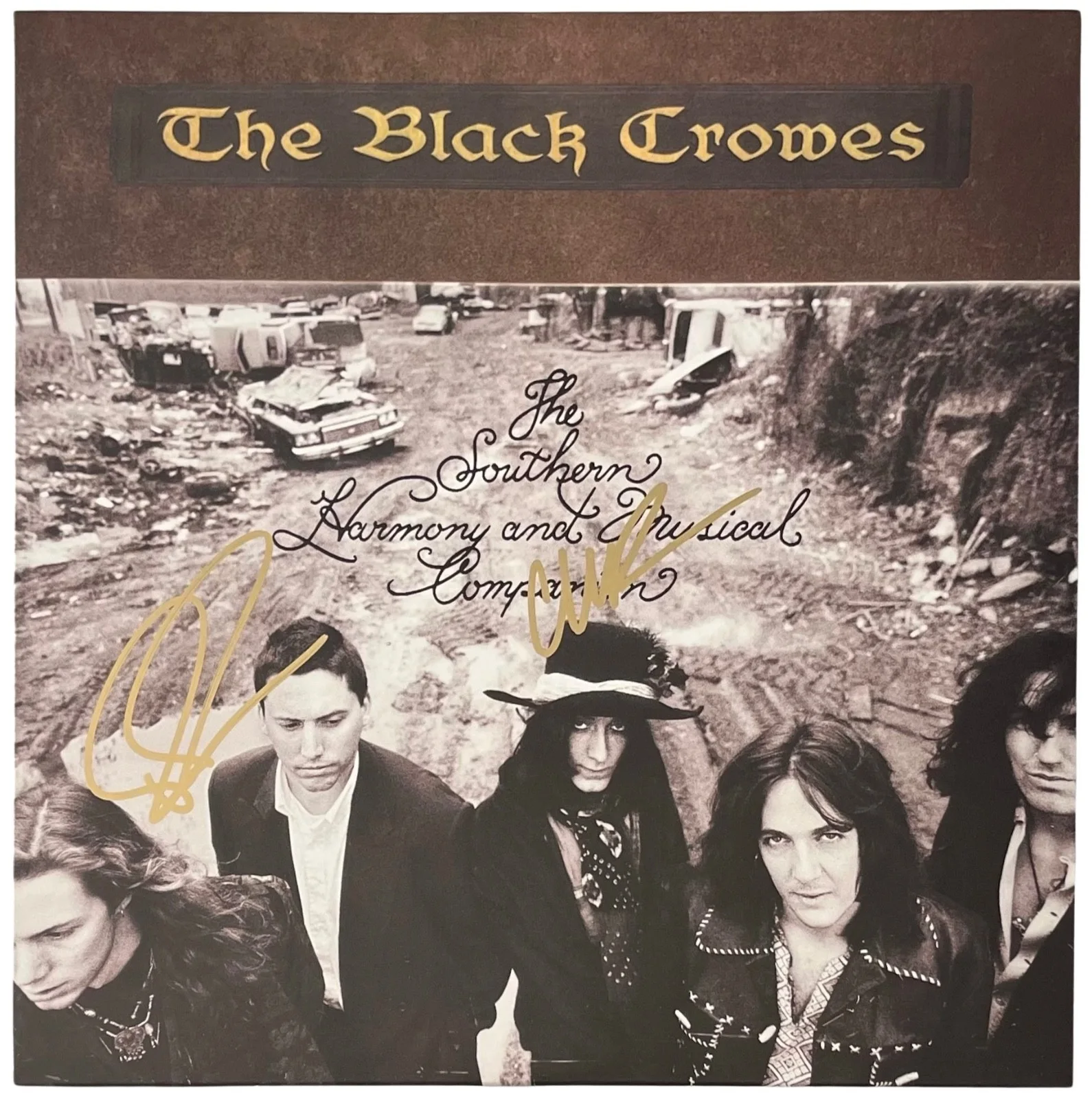 Chris & Rich Robinson Signed The Black Crowes Southern Harmony Vinyl Record JSA, image 2