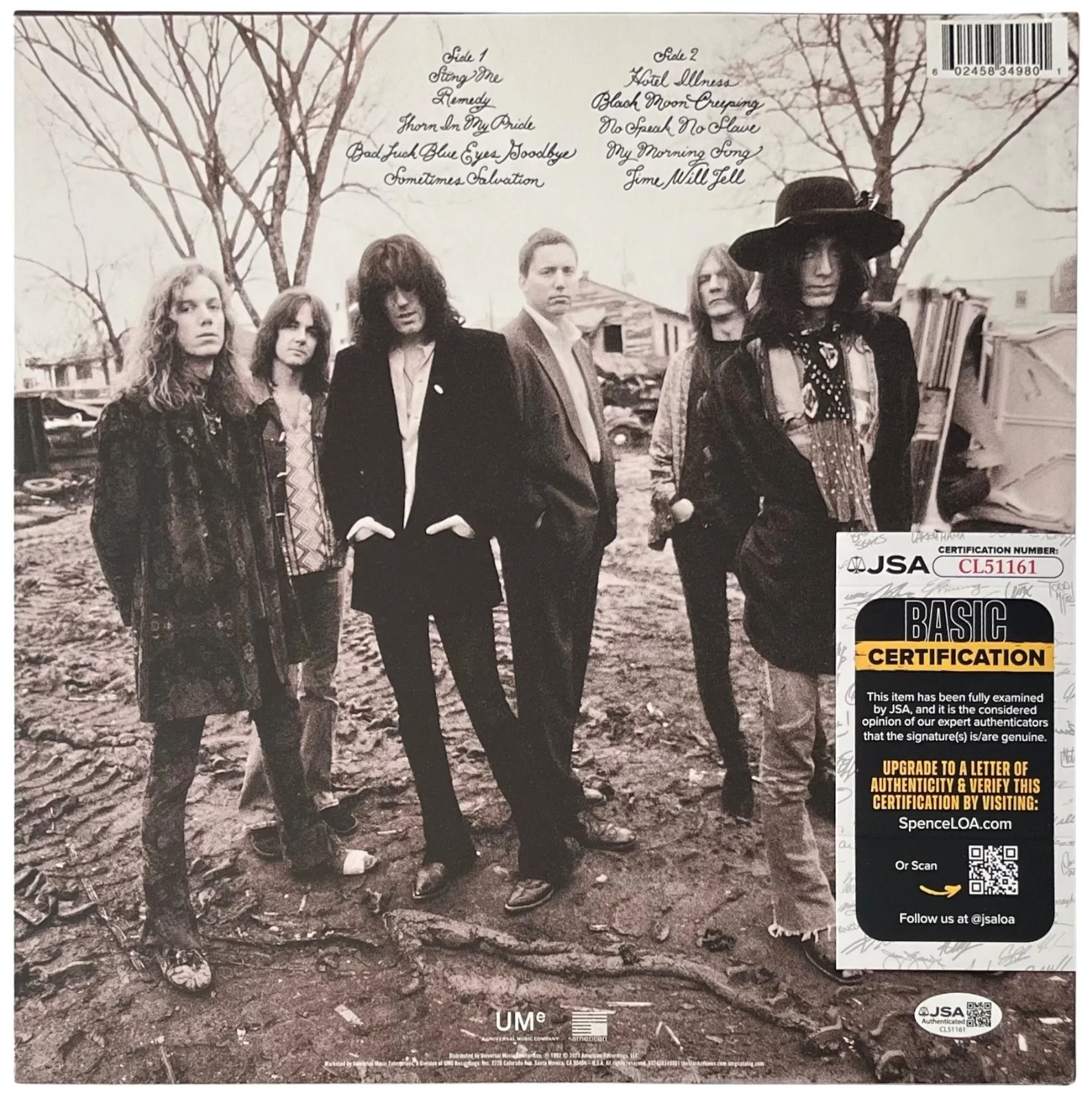 Chris & Rich Robinson Signed The Black Crowes Southern Harmony Vinyl Record JSA, image 3