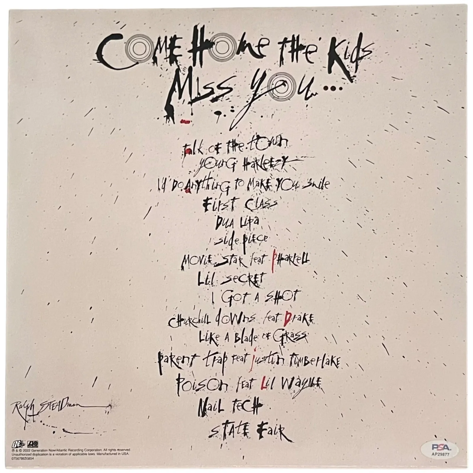 Jack Harlow Signed Come Home The Kids Miss You Vinyl Record PSA AP29877, изображение 2
