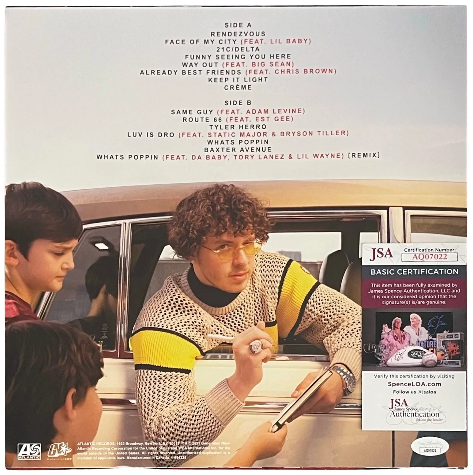 Jack Harlow Signed Thats What They All Say TWTAS Vinyl Record JSA COA AQ07021, изображение 3