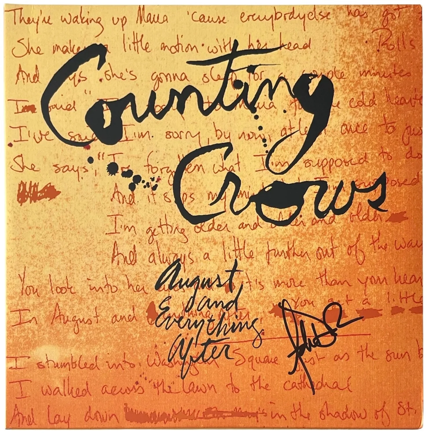 Adam Duritz Signed Counting Crows August And Everything After Vinyl Record JSA, image 2