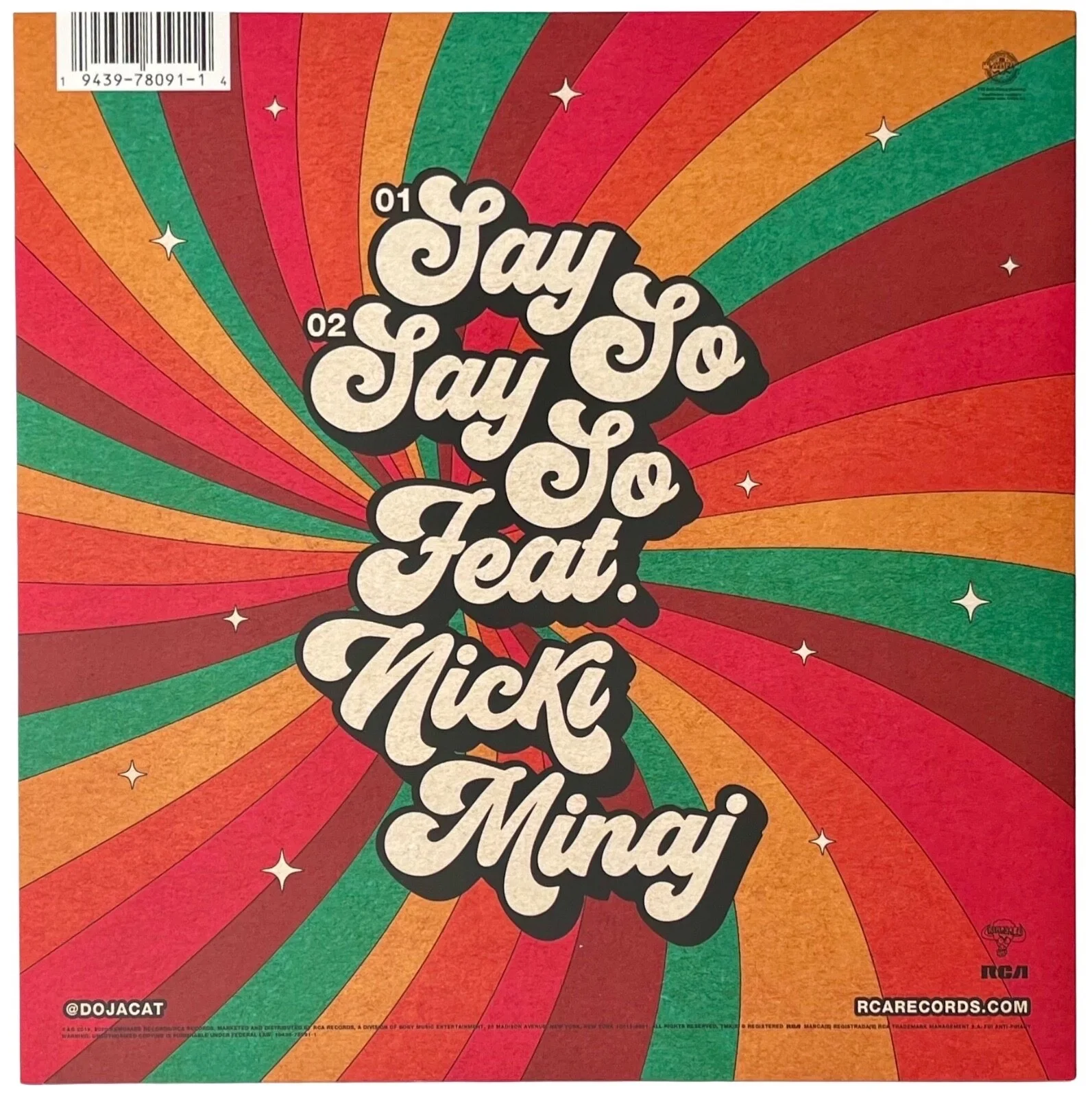 Doja Cat Signed Say So Single Vinyl Record (Cover Only) w/"LOVE YOU!" insc. PSA, изображение 3