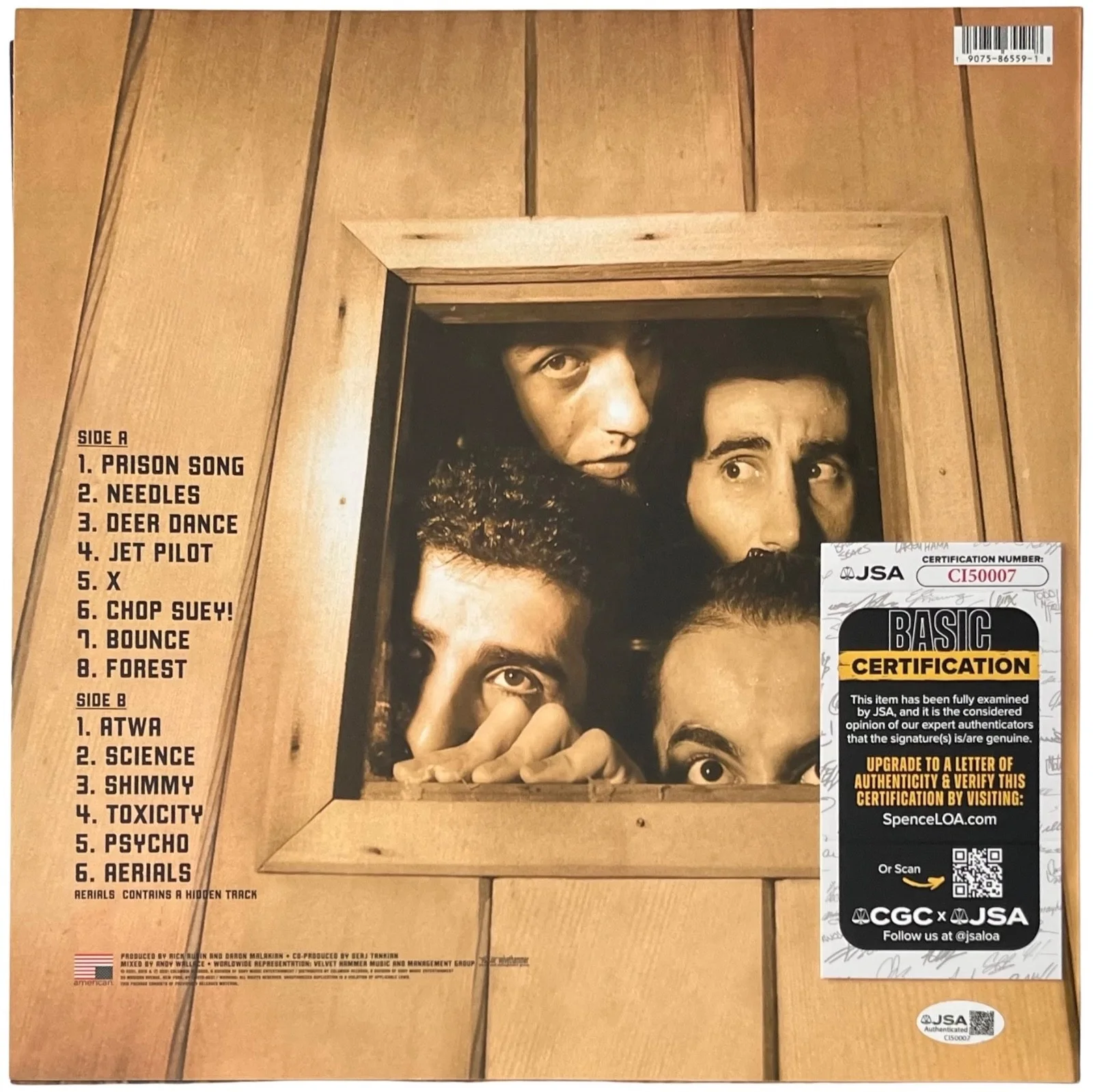 Serj Tankian Signed System Of A Down Toxicity Vinyl Record JSA COA CI50007, image 3