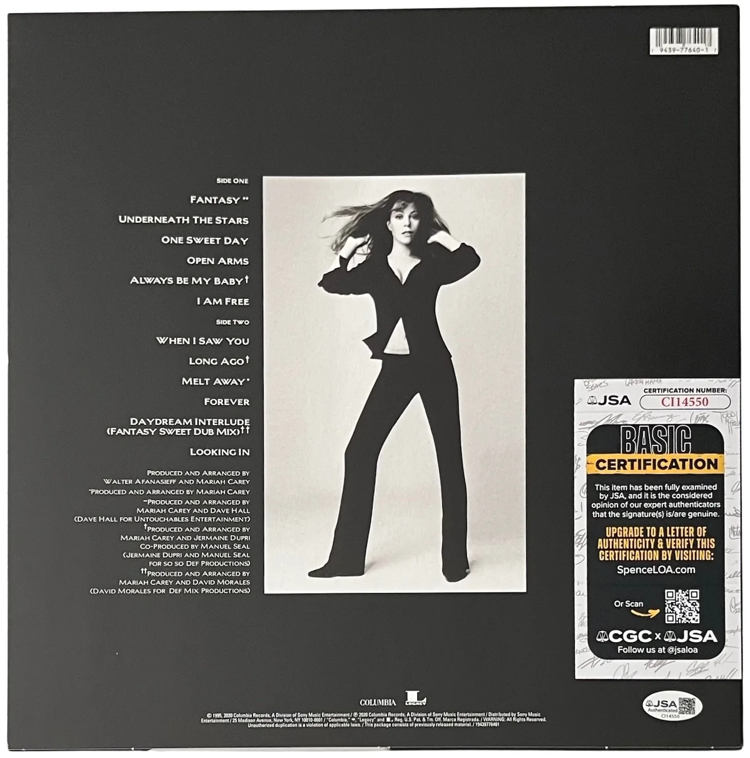 Mariah Carey Signed Daydream Vinyl Record JSA COA CI14550, изображение 3