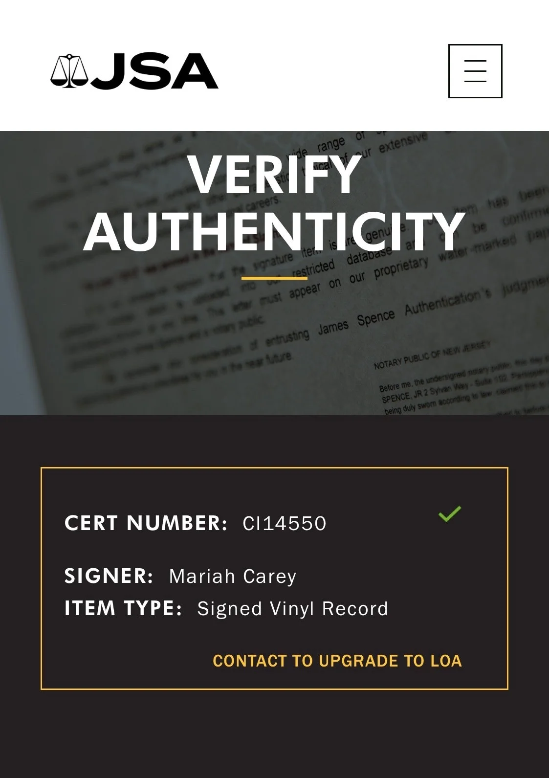 Mariah Carey Signed Daydream Vinyl Record JSA COA CI14550, изображение 4