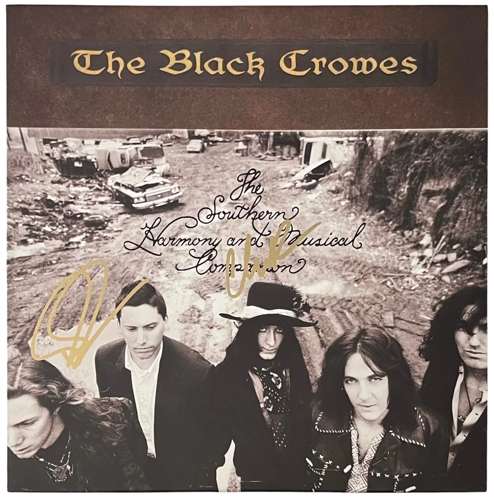 Chris & Rich Robinson Signed The Black Crowes Southern Harmony Vinyl Record JSA, image 2