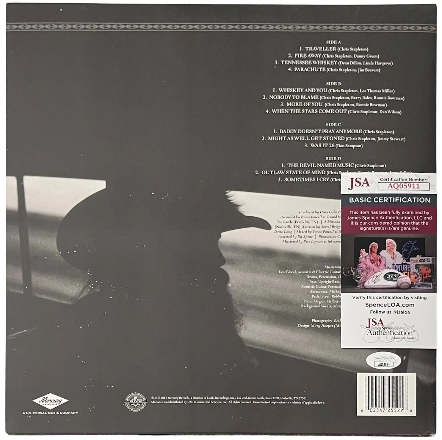Chris Stapleton Signed Traveller Vinyl Record JSA COA AQ05911, image 3