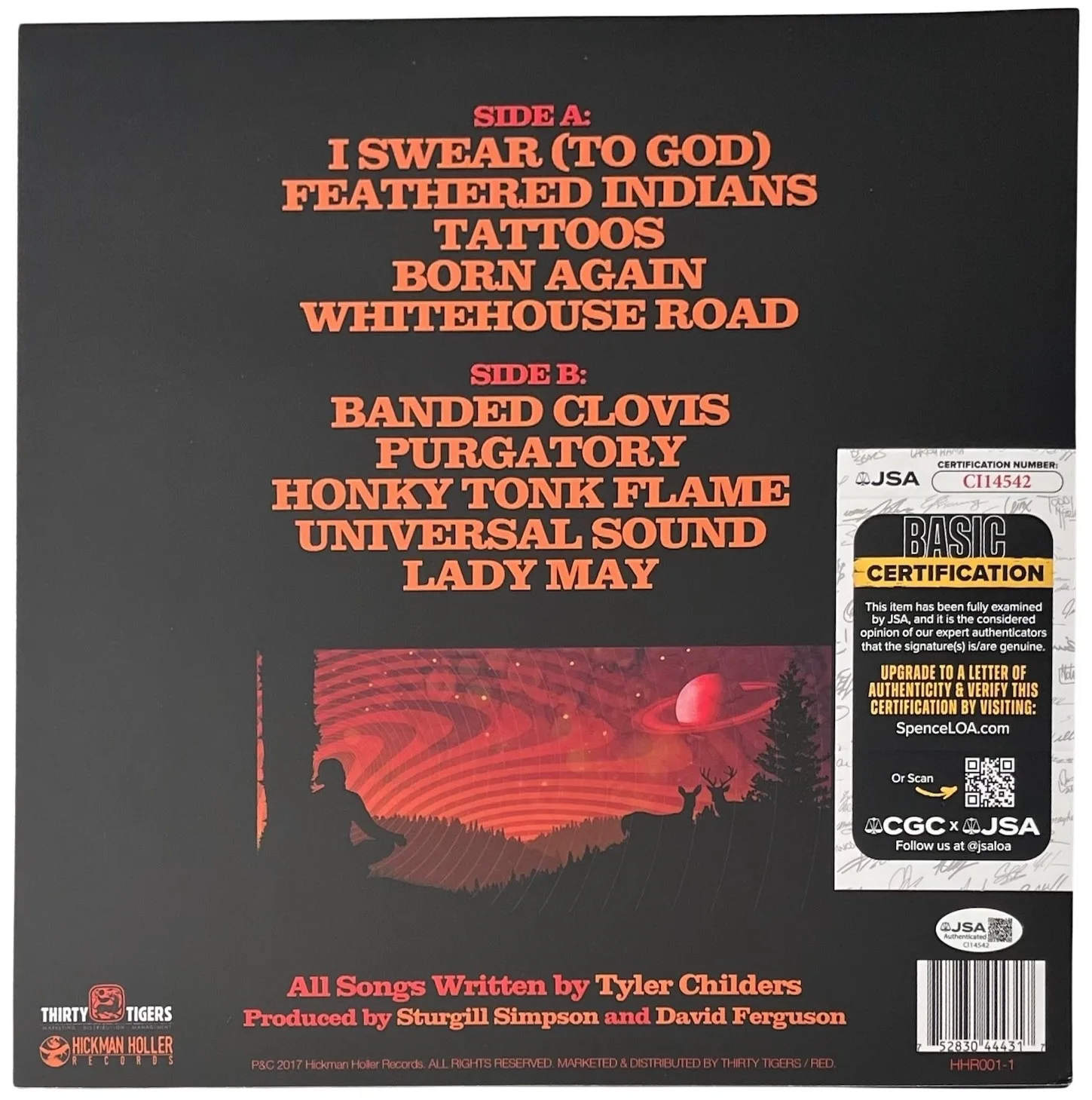 Tyler Childers Signed Purgatory Vinyl Record JSA COA CI14542, изображение 3