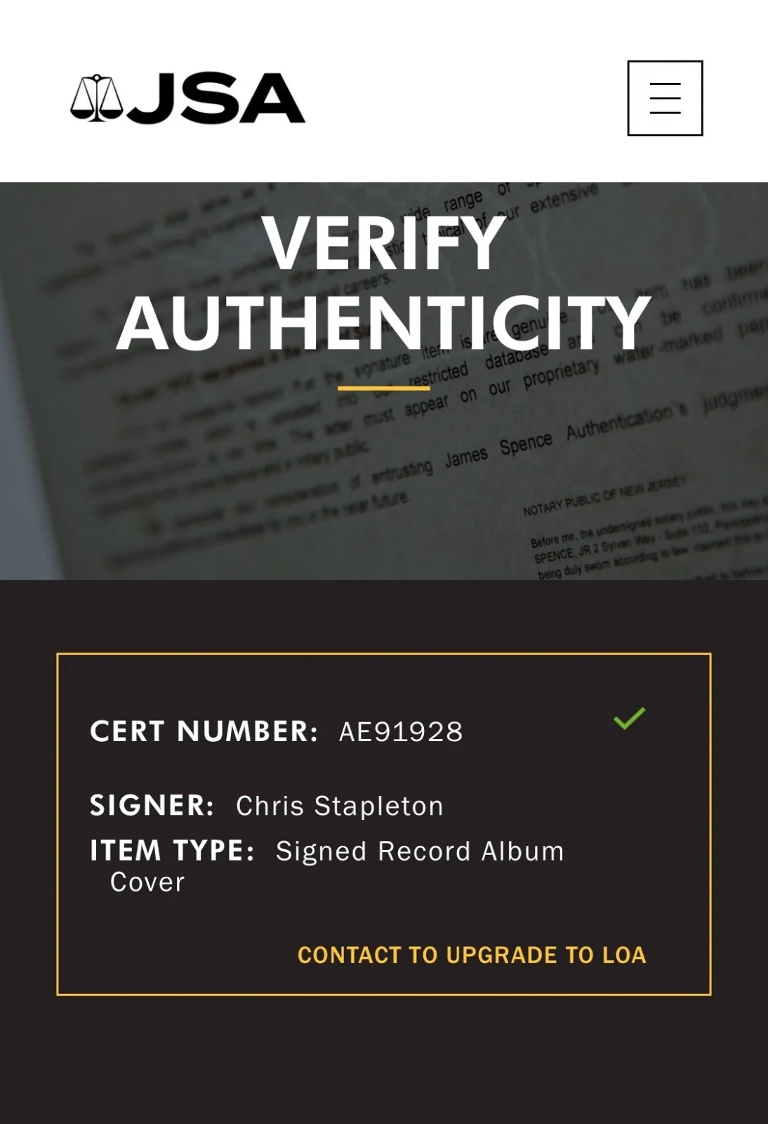 Chris Stapleton Signed Traveller Vinyl Record JSA COA AE91928, image 4