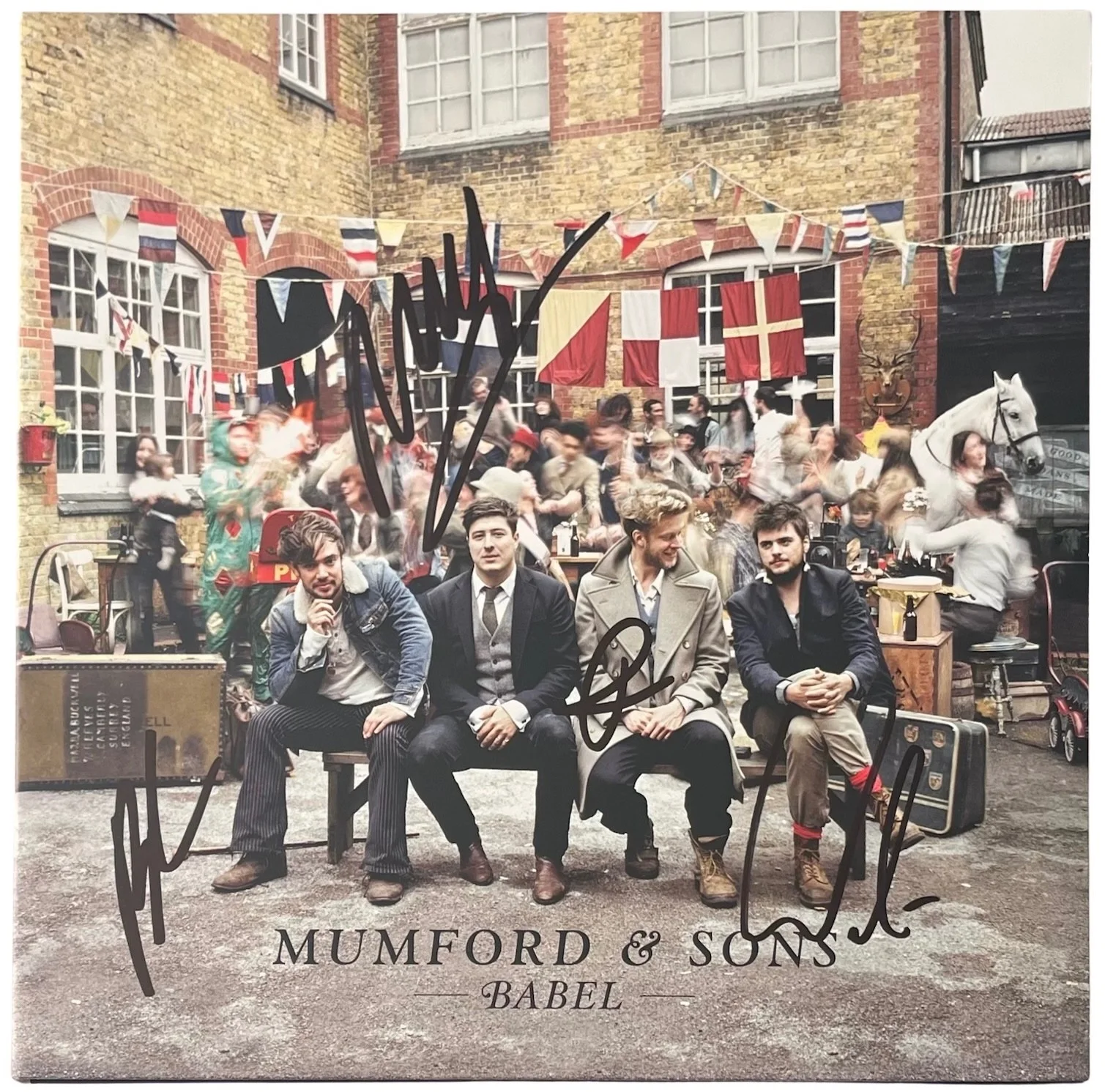 Mumford & Sons x4 Marcus Ted Ben & Winston Signed Babel Vinyl Record PSA LOA, изображение 3
