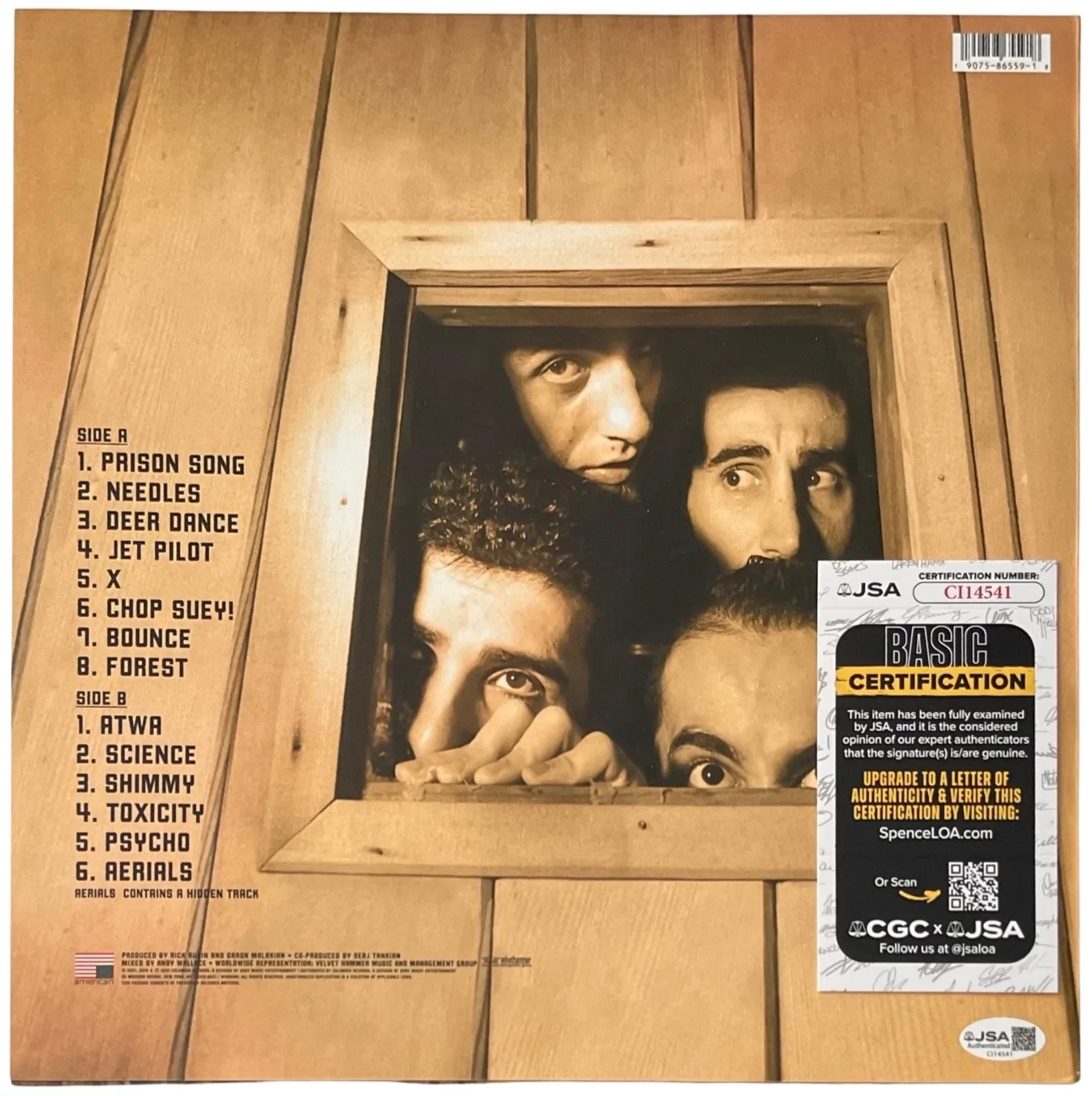 Serj Tankian Signed System Of A Down Toxicity Vinyl Record JSA COA CI14541, изображение 3