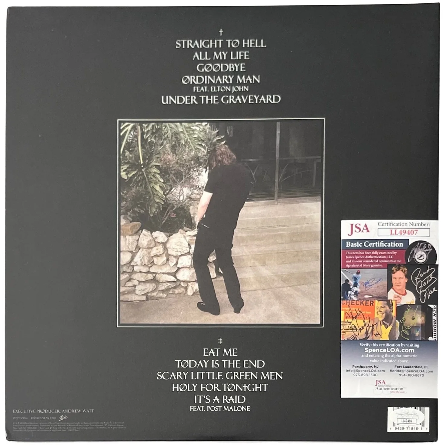 Ozzy Osbourne Signed Ordinary Man Vinyl Record JSA COA LL49407, image 3
