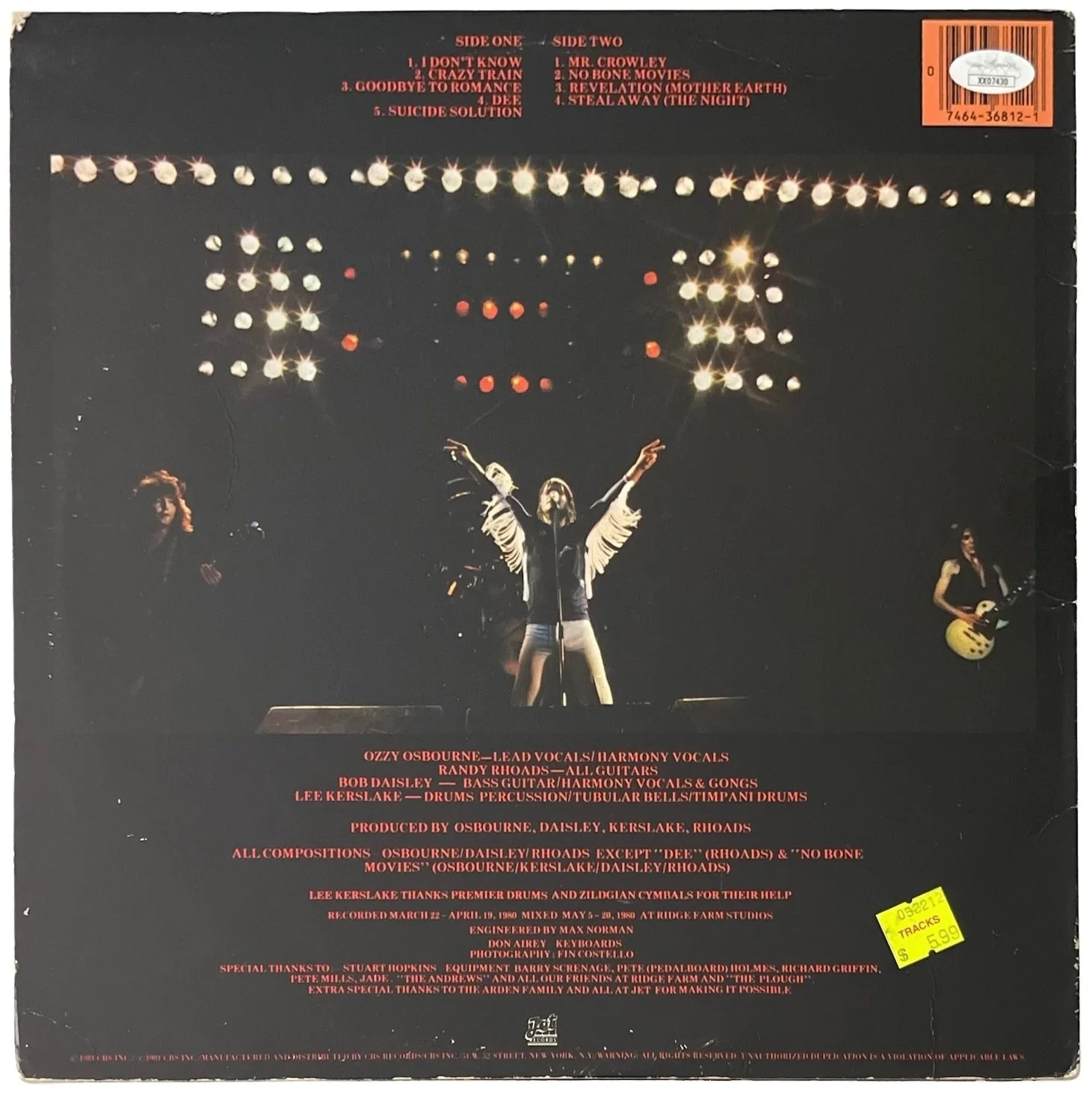 Ozzy Osbourne Signed Blizzard Of Ozz Vinyl Record JSA LOA XX07430, изображение 4