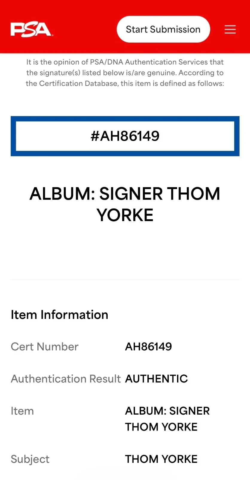 Thom Yorke Signed Radiohead OK Computer Vinyl Record PSA COA AH86149, изображение 4