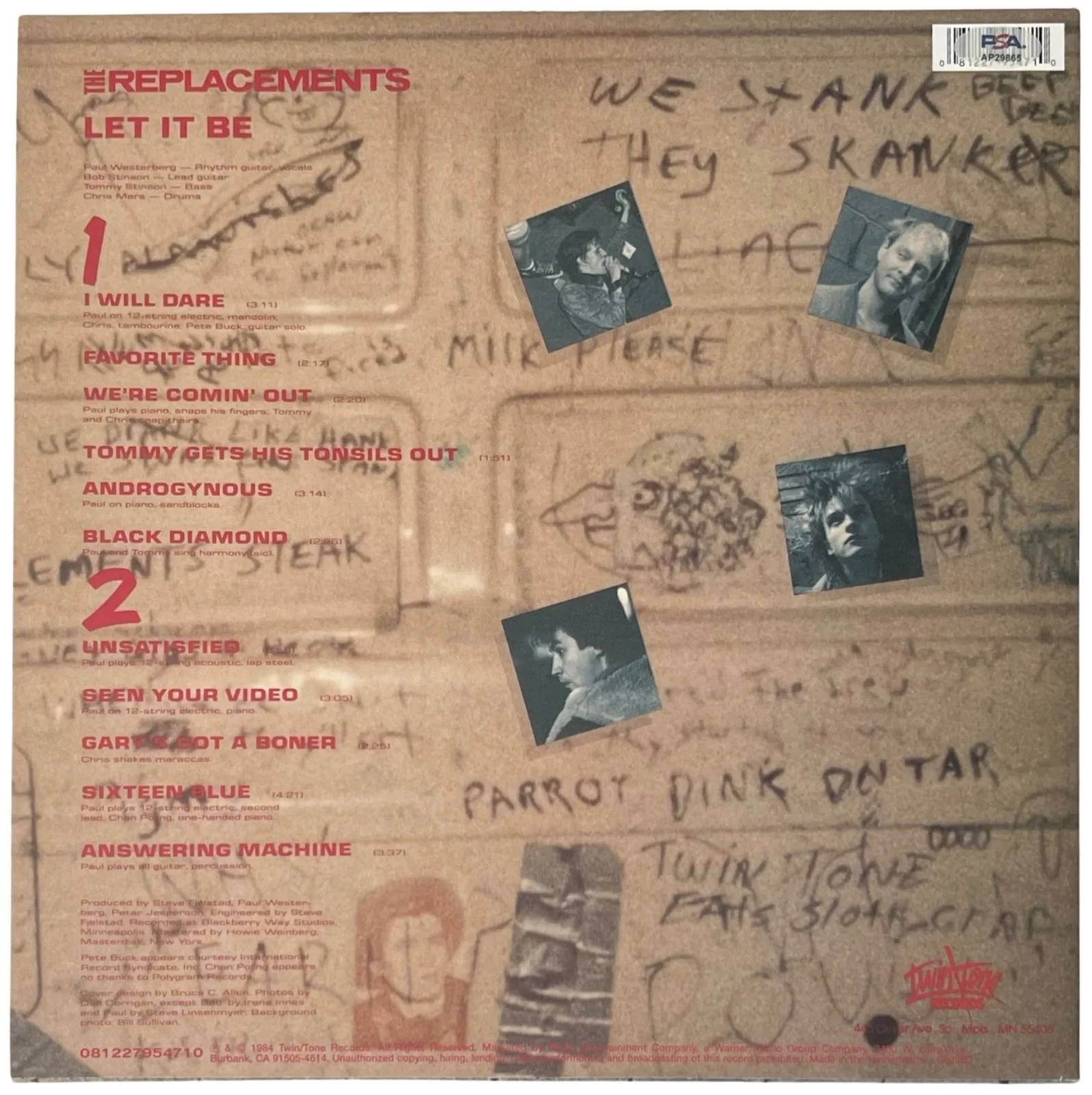 Paul Westerberg Signed The Replacements Let It Be Vinyl Record PSA AP29865, image 2
