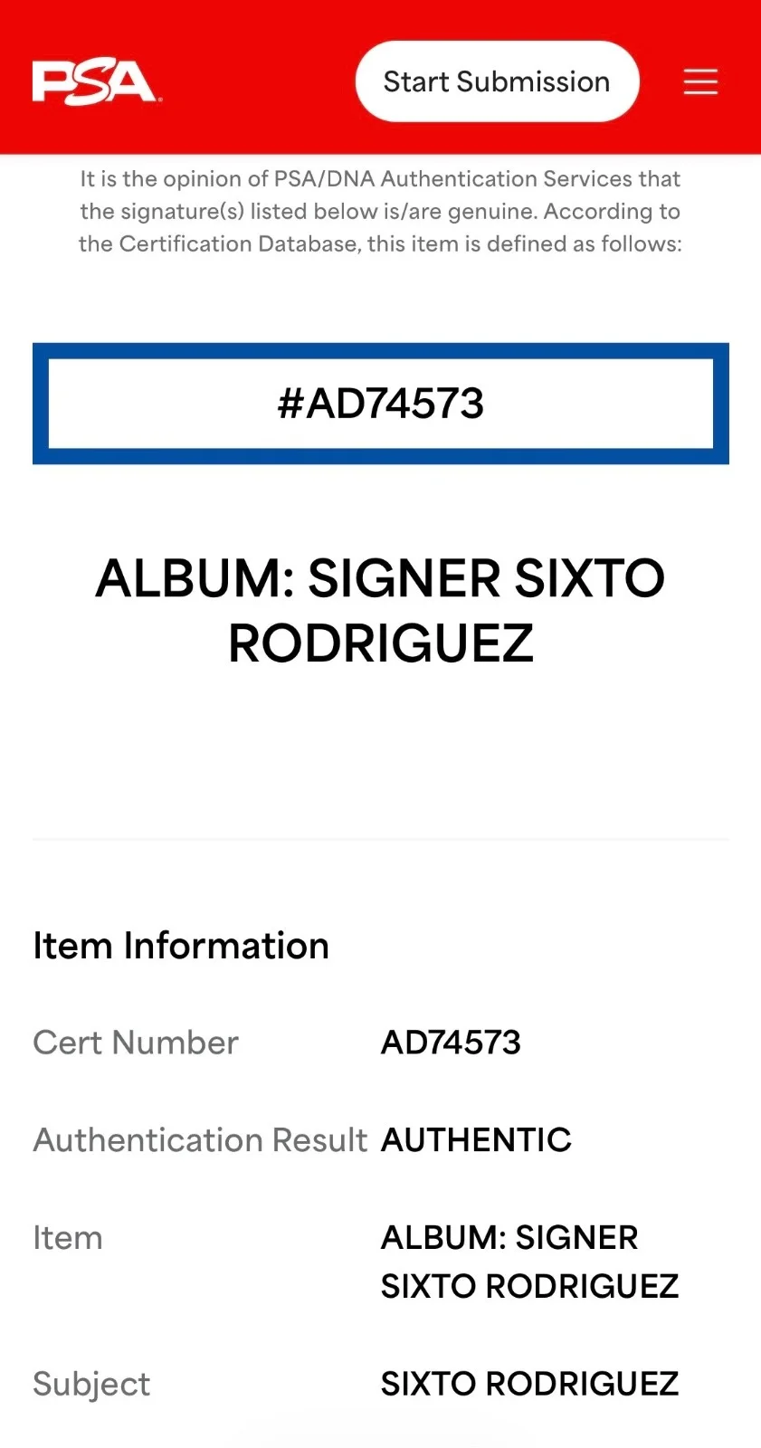 Sixto Rodriguez Signed Searching For Sugar Man Soundtrack Vinyl Record PSA COA, image 4