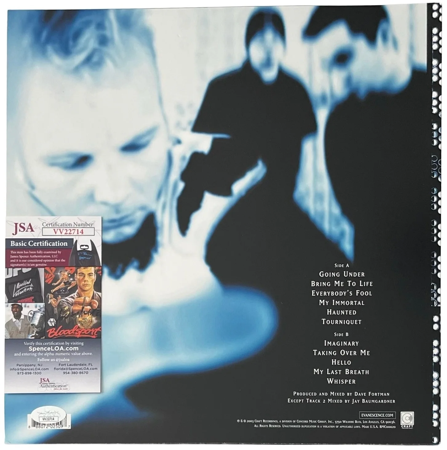 Amy Lee Signed Evanescence Fallen Vinyl Record JSA COA VV22714, image 3