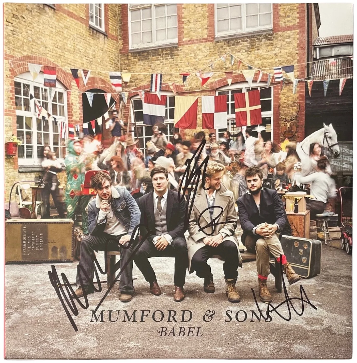 Mumford & Sons x4 Marcus Ted Ben & Winston Signed Babel Vinyl Record JSA LOA, изображение 3