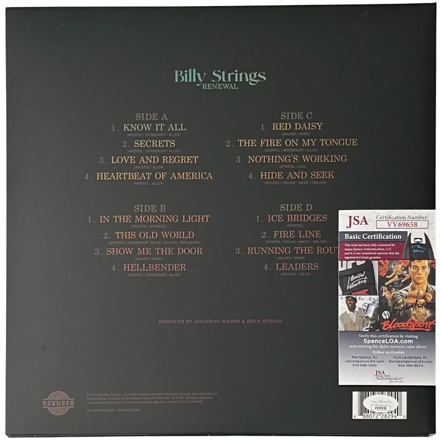 Billy Strings Signed Renewal Vinyl Record JSA COA VV69658, image 3