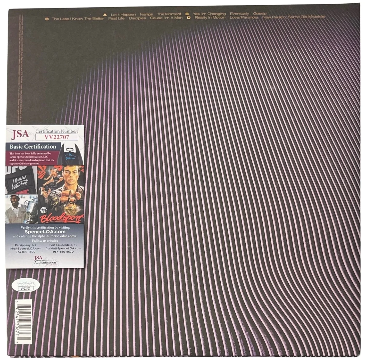 Kevin Parker Signed Tame Impala Currents Vinyl Record JSA COA VV22707, изображение 3