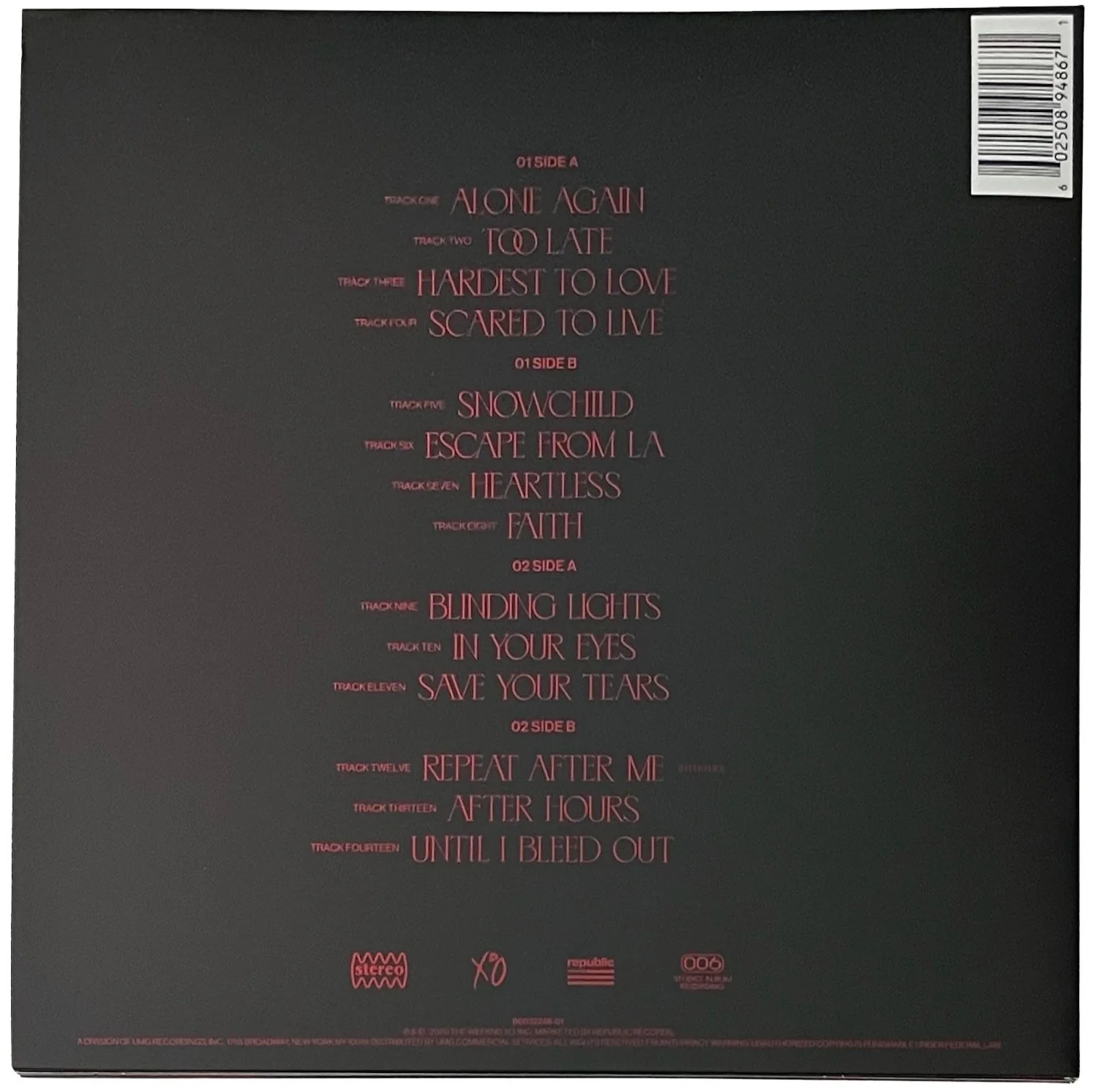 The Weeknd Signed After Hours Holographic Vinyl Record (Cover Only) PSA COA, изображение 3