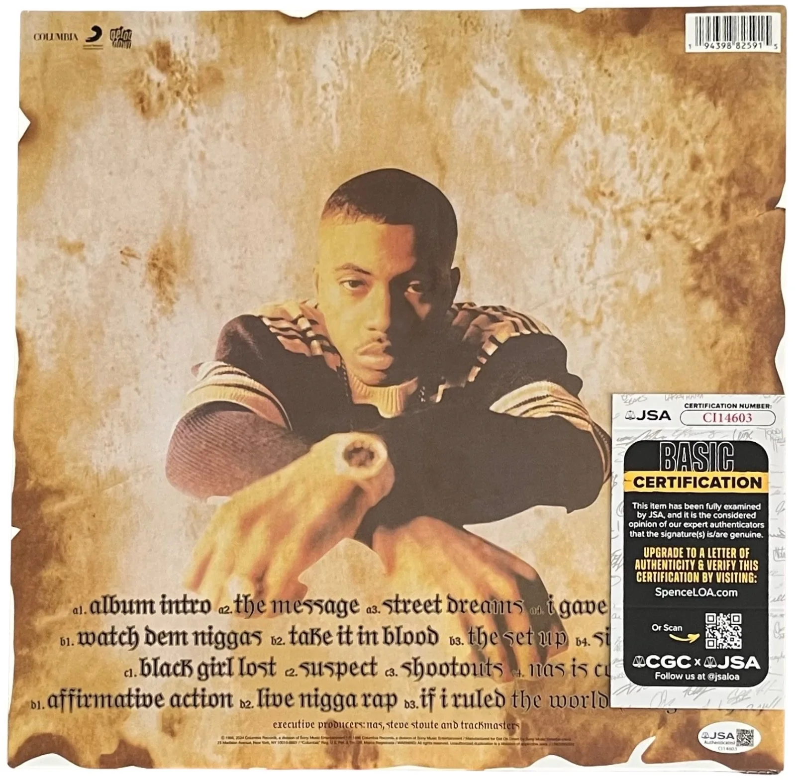 Nas (Nasir Jones) Signed It Was Written Vinyl Record w/"1 Love" Insc. JSA COA, image 3