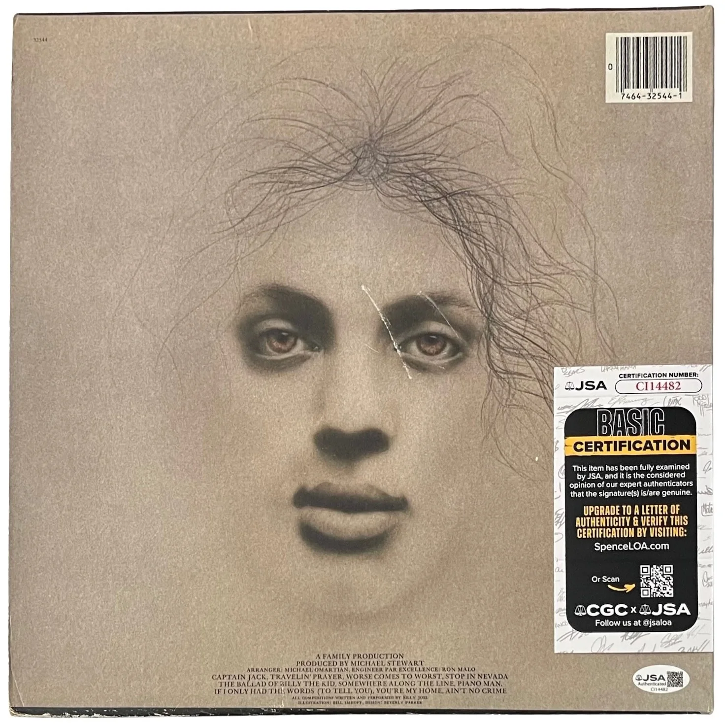 Billy Joel Signed Piano Man Vinyl Record JSA COA CI14482, image 3