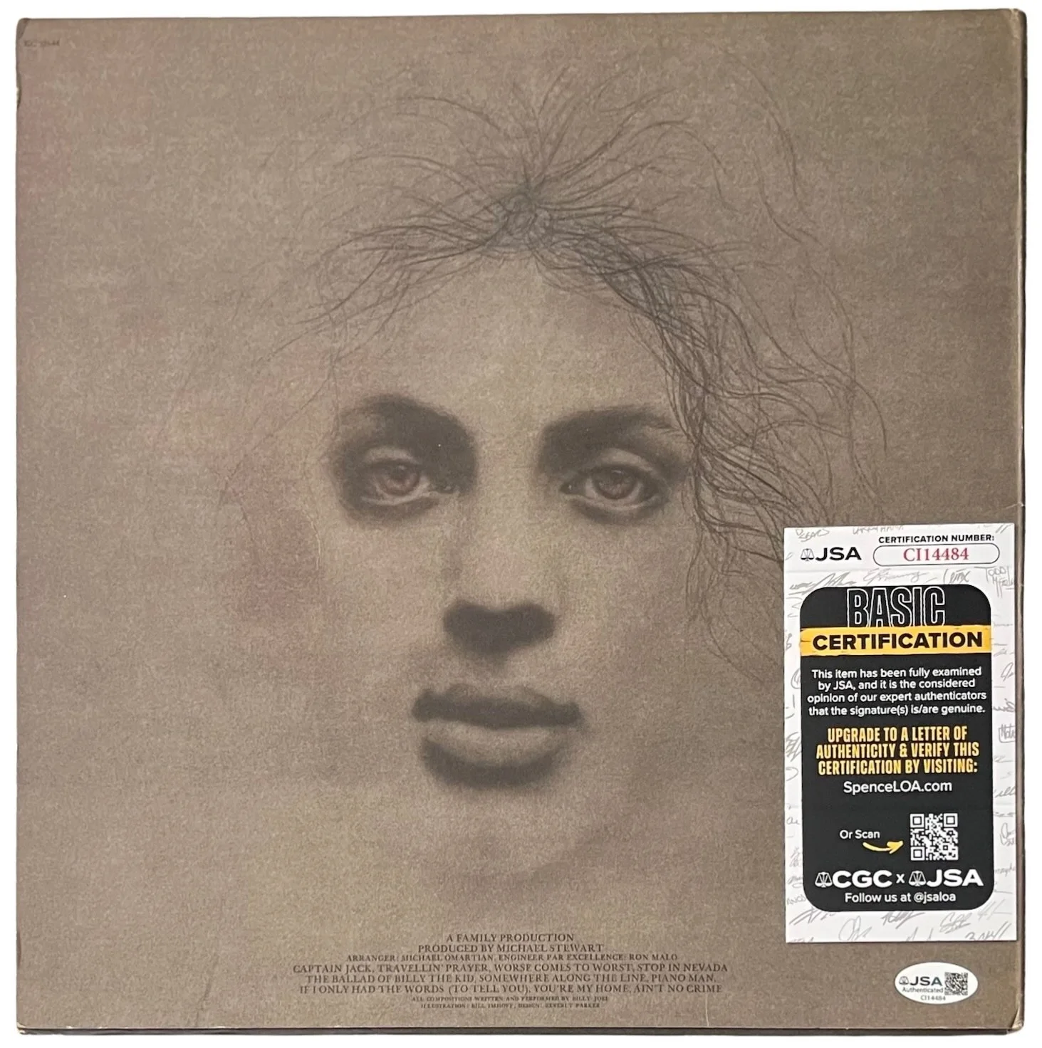 Billy Joel Signed Piano Man Vinyl Record JSA COA CI14484, image 3