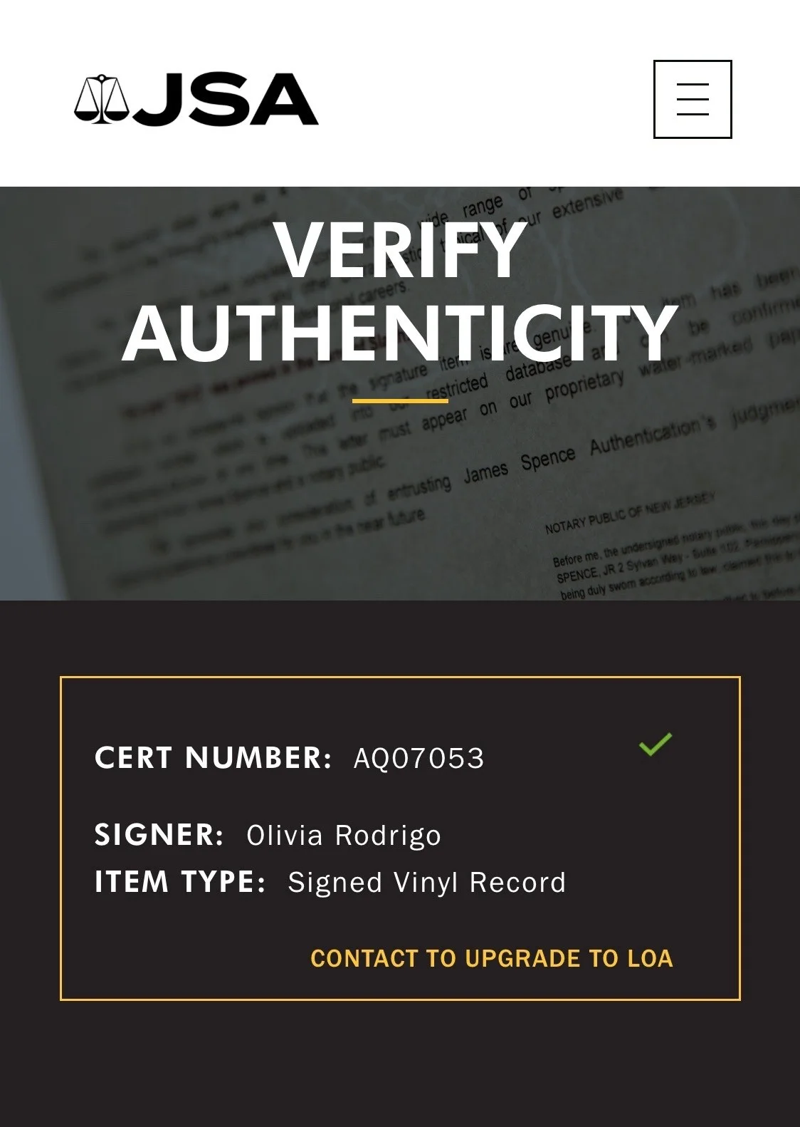Olivia Rodrigo Signed Sour Vinyl Record JSA COA AQ07053, image 4