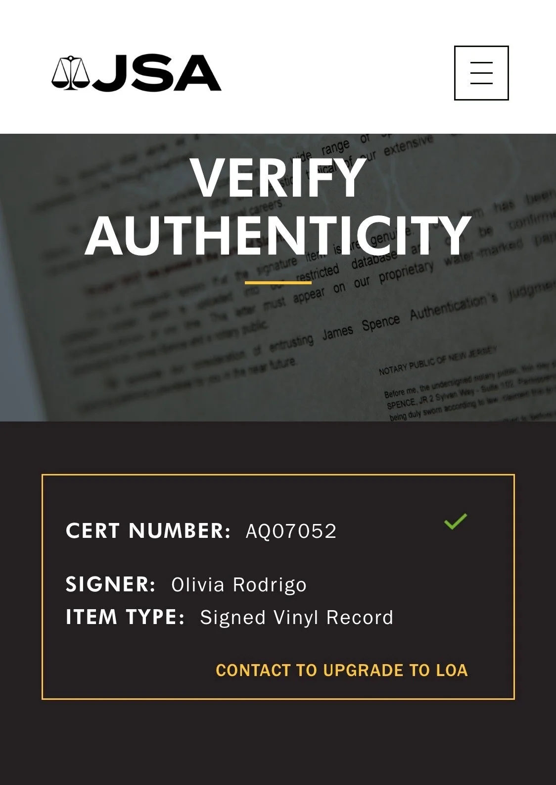 Olivia Rodrigo Signed Sour Vinyl Record JSA COA AQ07052, image 4