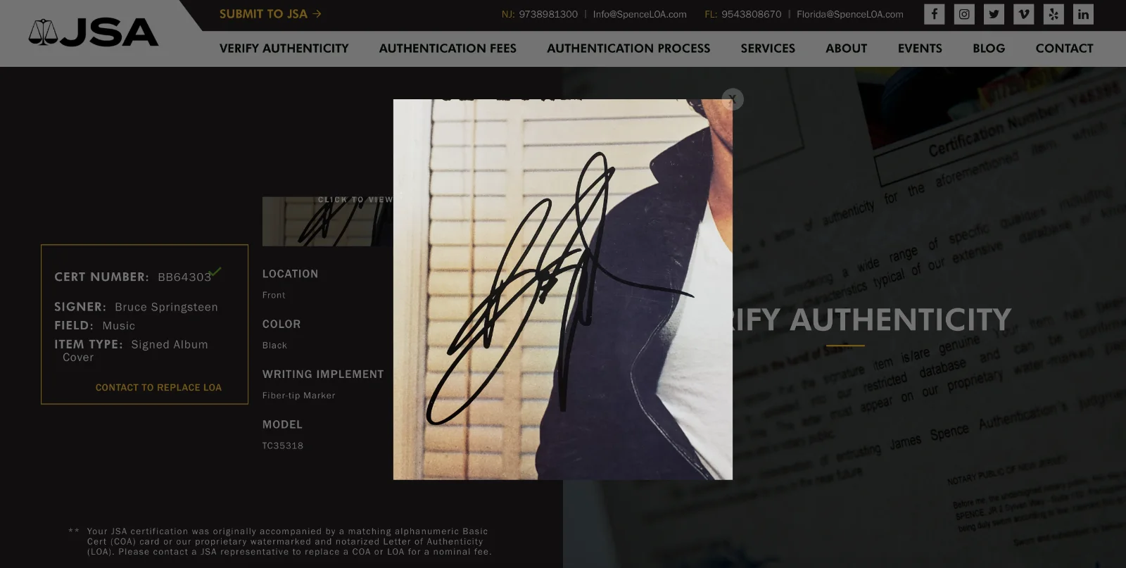 Bruce Springsteen Signed Darkness On The Edge Of Town Vinyl Record JSA LOA, изображение 5
