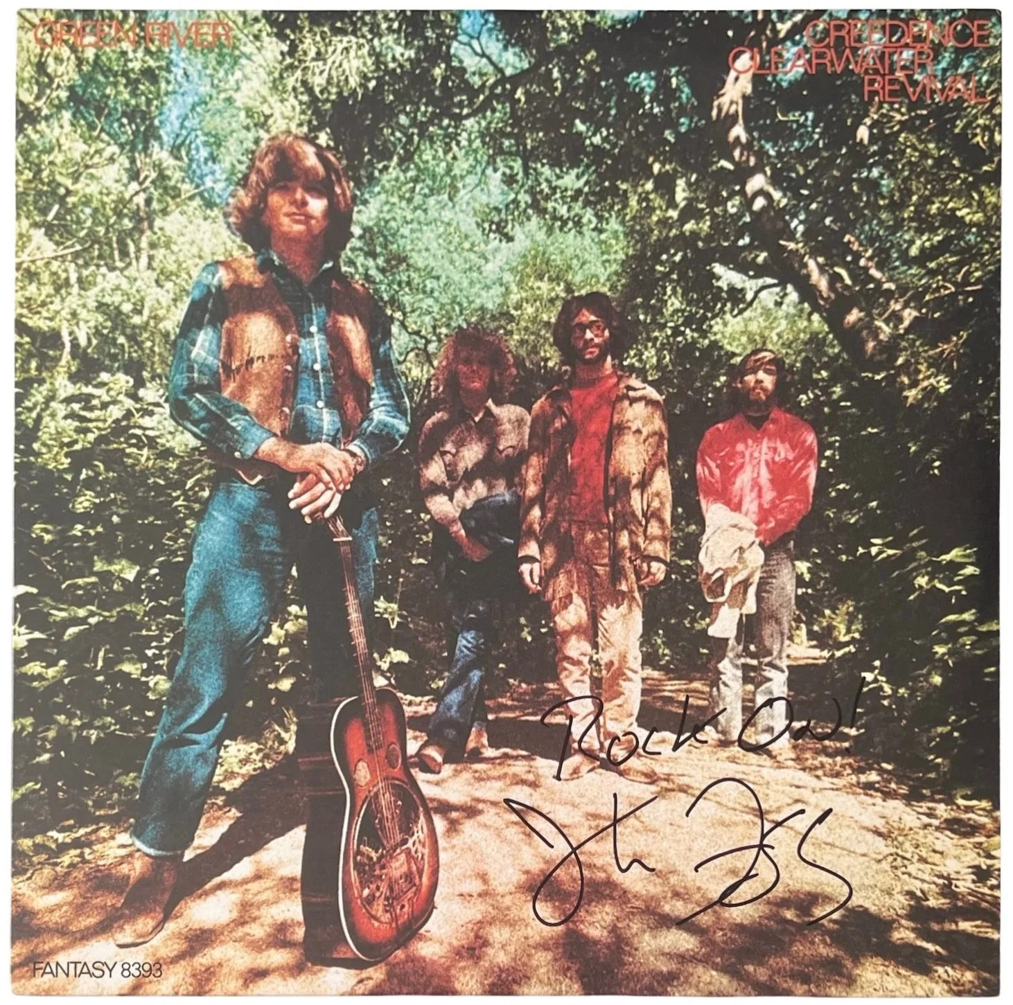 John Fogerty Signed Creedence Clearwater Revival Green River Vinyl Record JSA, image 3