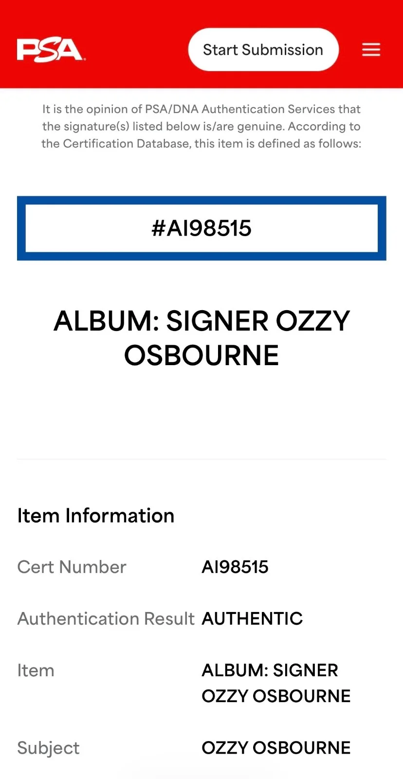 Ozzy Osbourne Signed Ordinary Man Vinyl Record PSA COA AI98515, image 4