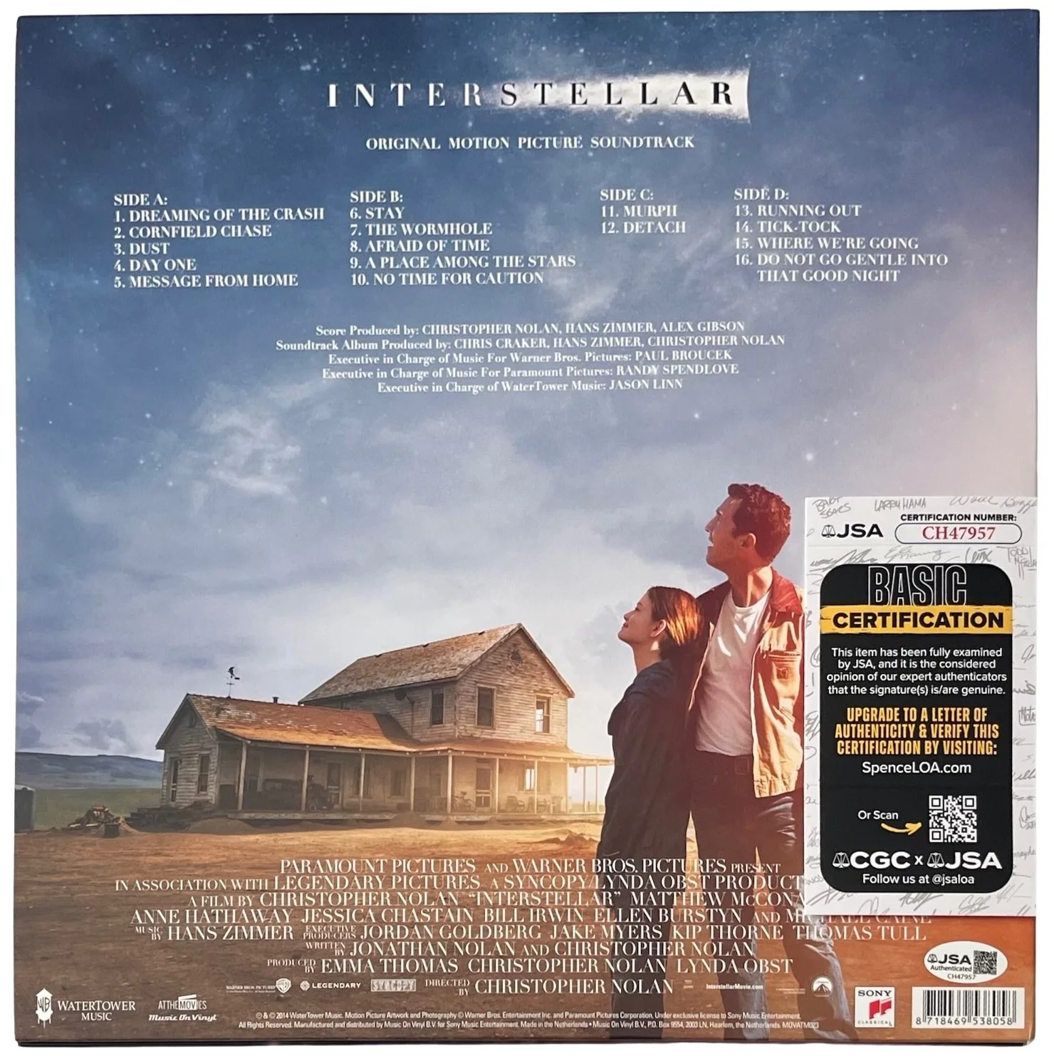 Hans Zimmer Signed Interstellar Movie Soundtrack Vinyl Record JSA COA CH47957, изображение 3