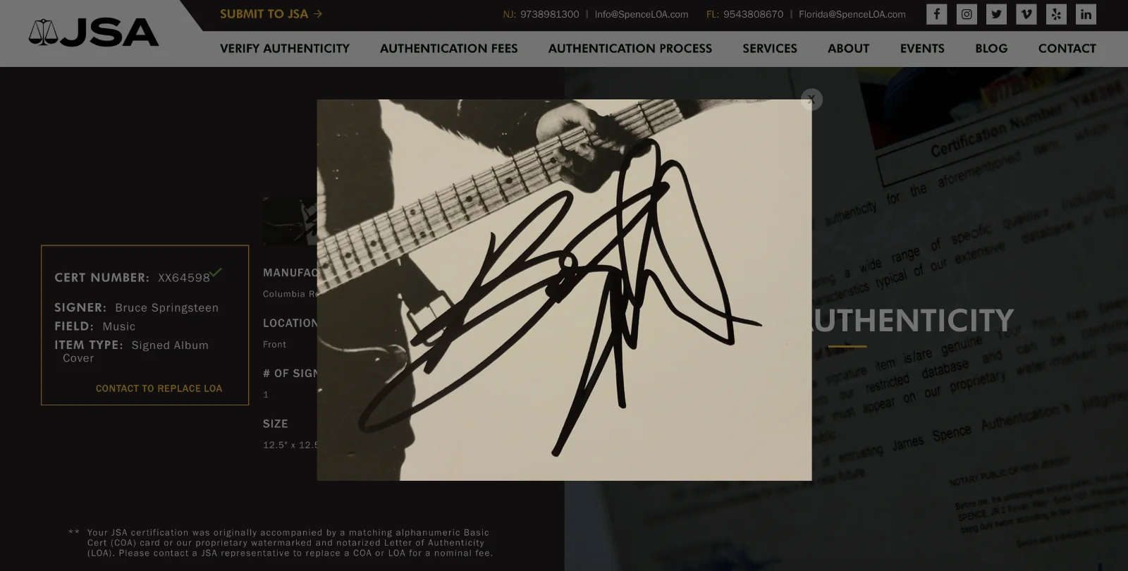 Bruce Springsteen Signed Born To Run Vinyl Record JSA LOA XX64598, image 5