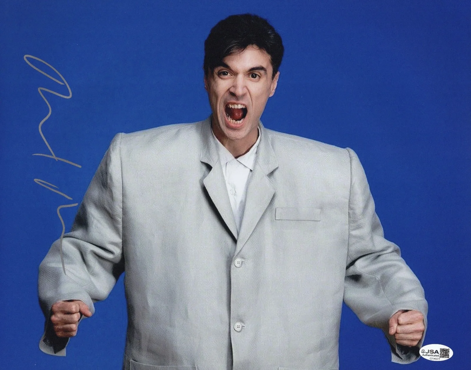 David Byrne Talking Heads Signed 11x14 Photo ('Stop Making Sense' - 1984) JSA, изображение 2