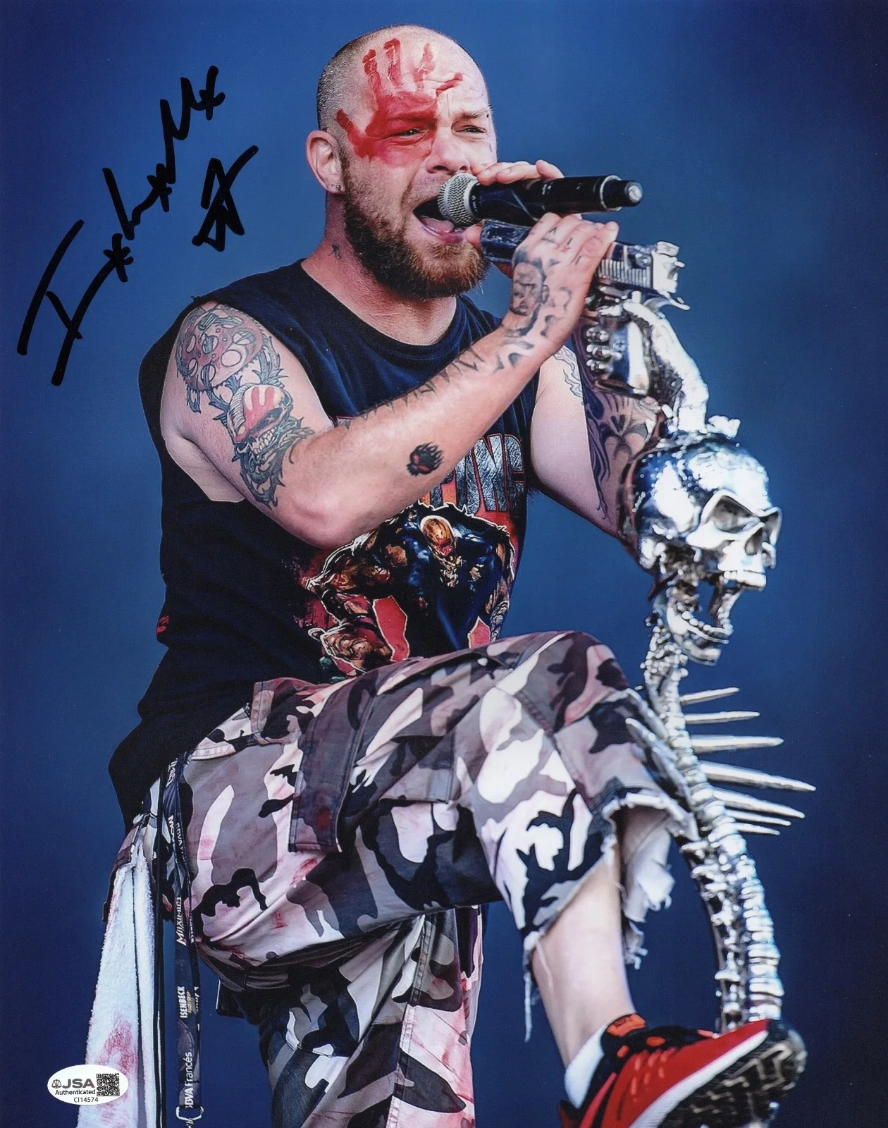 Ivan Moody Five Finger Death Punch Signed 11x14 Photo JSA COA CI14574, image 2