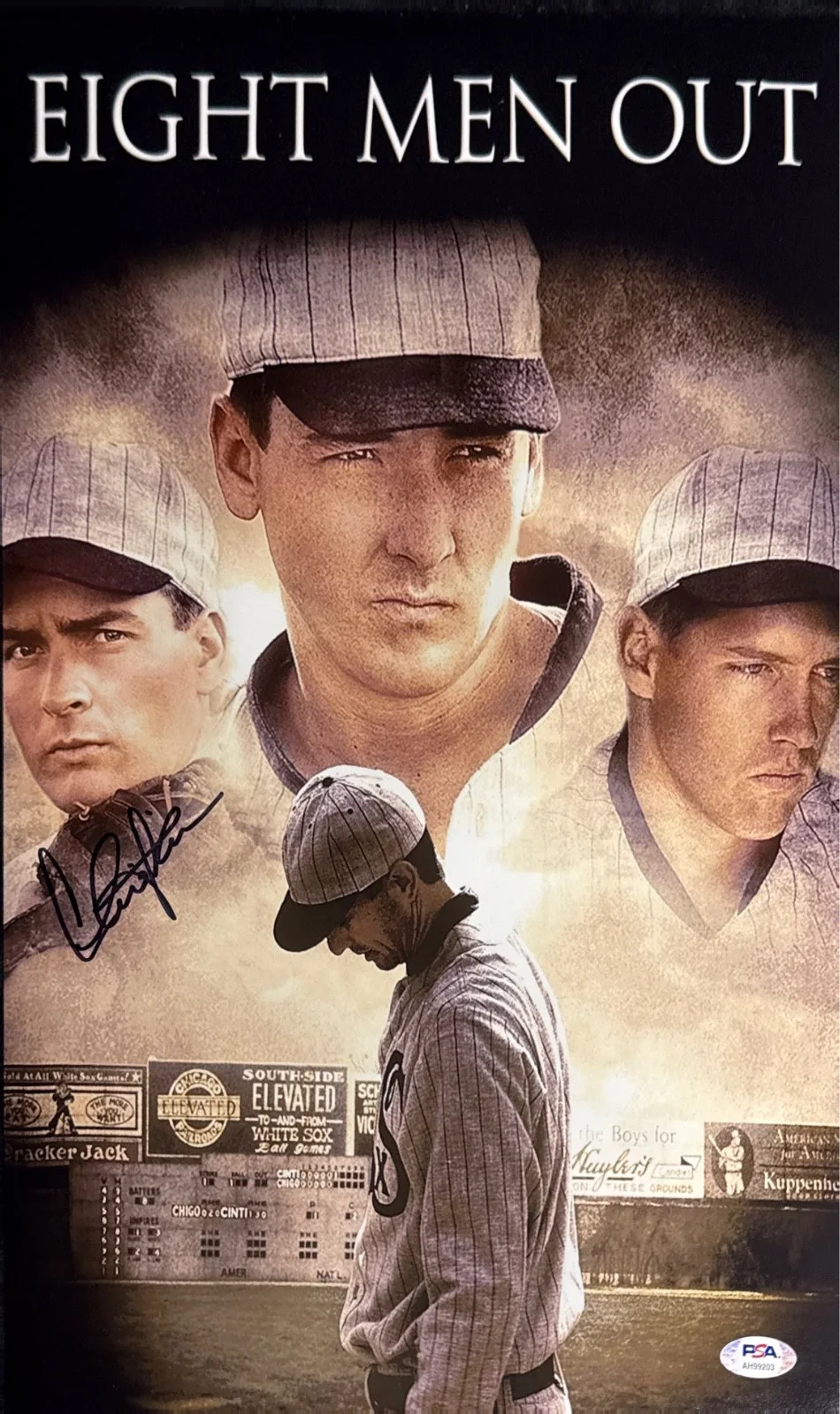Charlie Sheen — Charlie Sheen Signed 11x17 Eight Men Out PSA AH99203, изображение 2