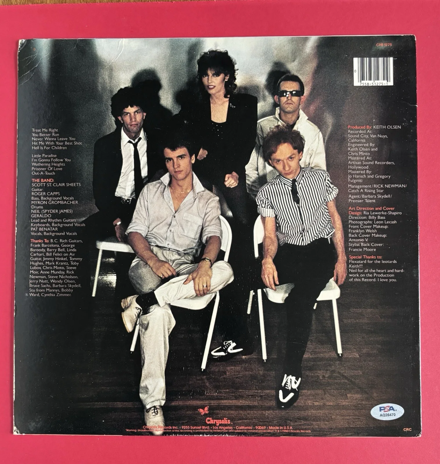 NEIL GERALDO Signed PAT BENATAR Crimes Of Passion LP Vinyl Album PSA DNA COA, изображение 4
