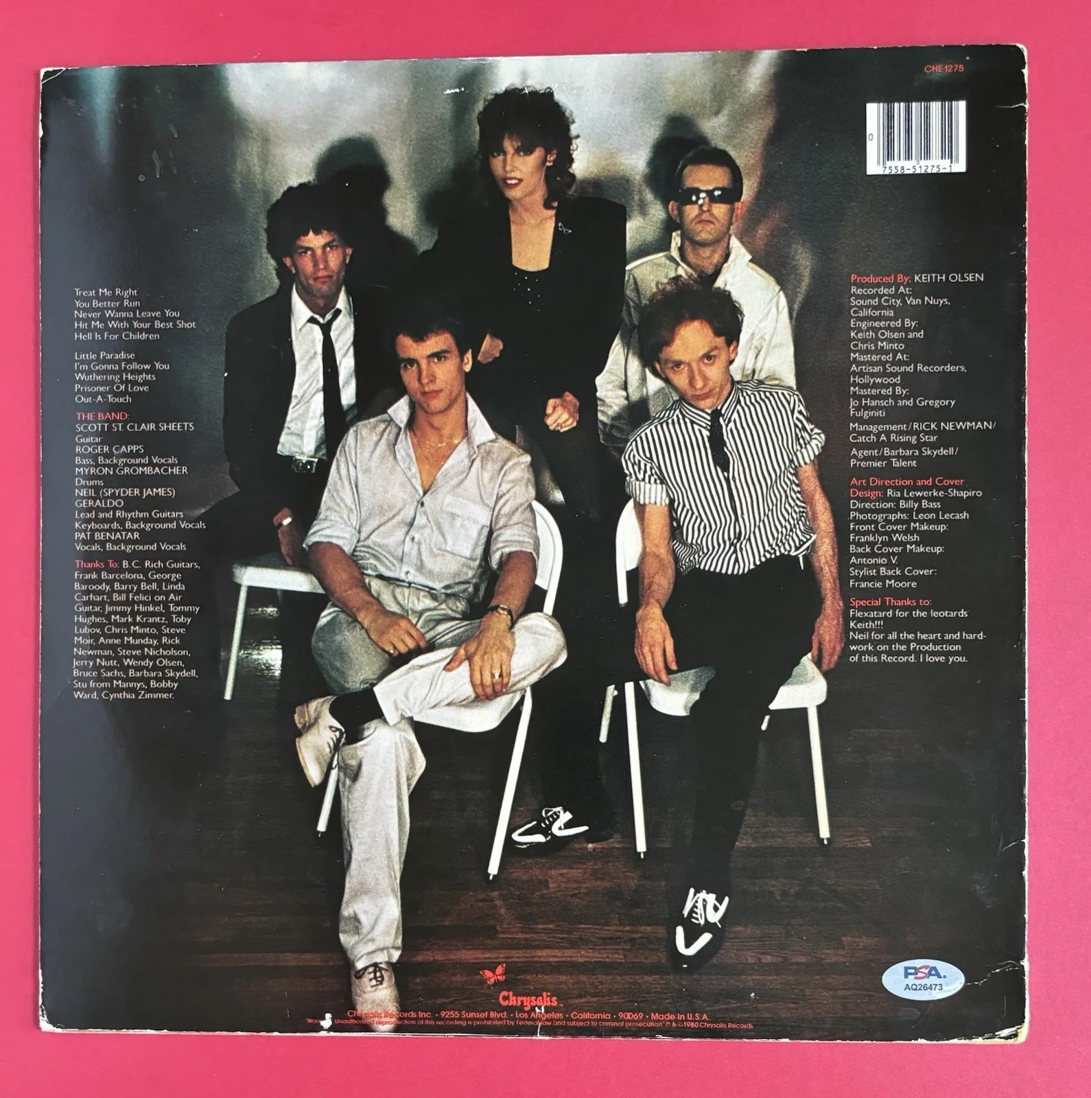 NEIL GERALDO Signed PAT BENATAR Crimes Of Passion LP Vinyl Album PSA DNA COA, изображение 4