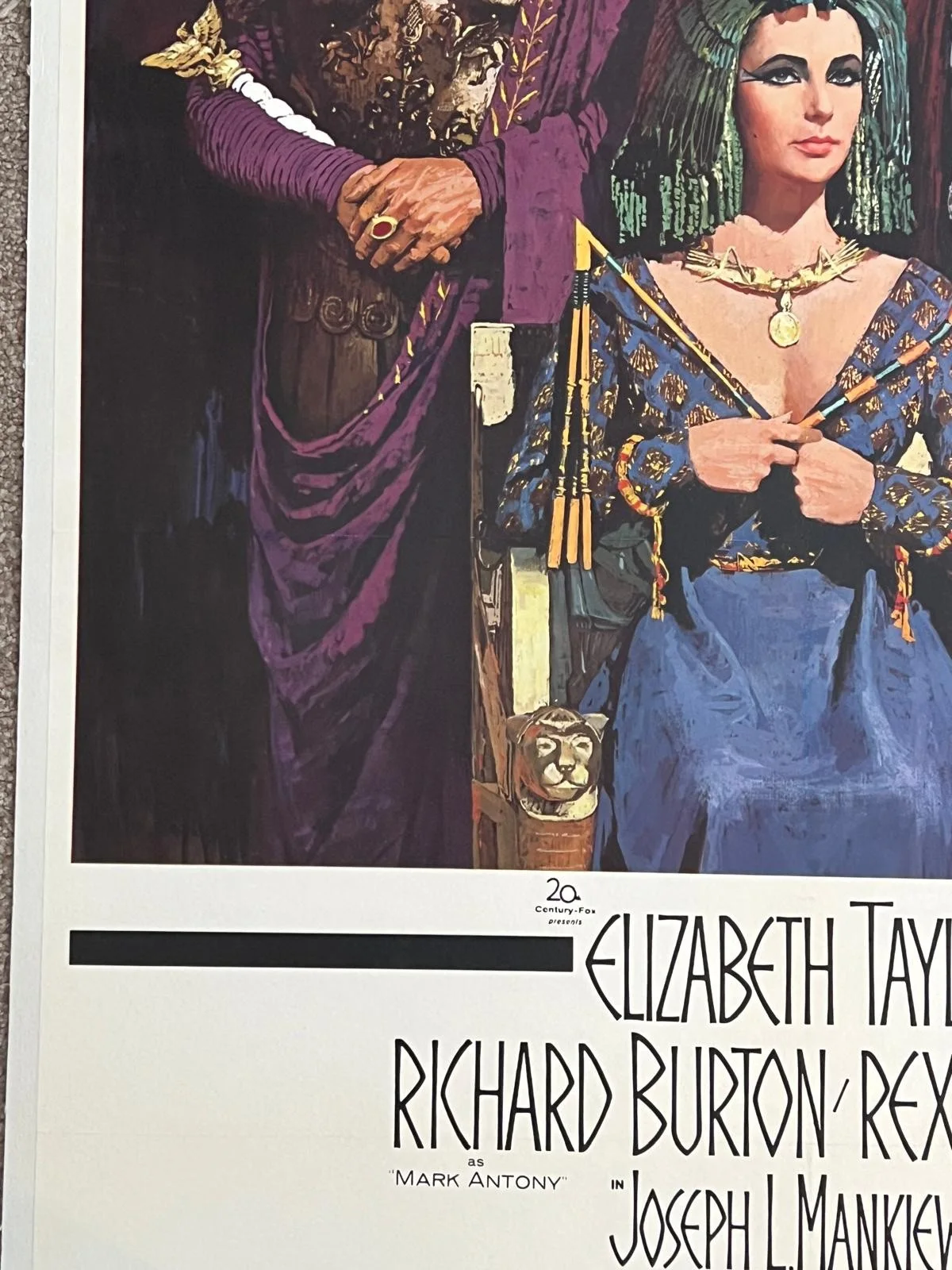 Cleopatra (in TODD-AO) Original US 1 Sheet Film Poster LINEN BACKED 1963, image 3