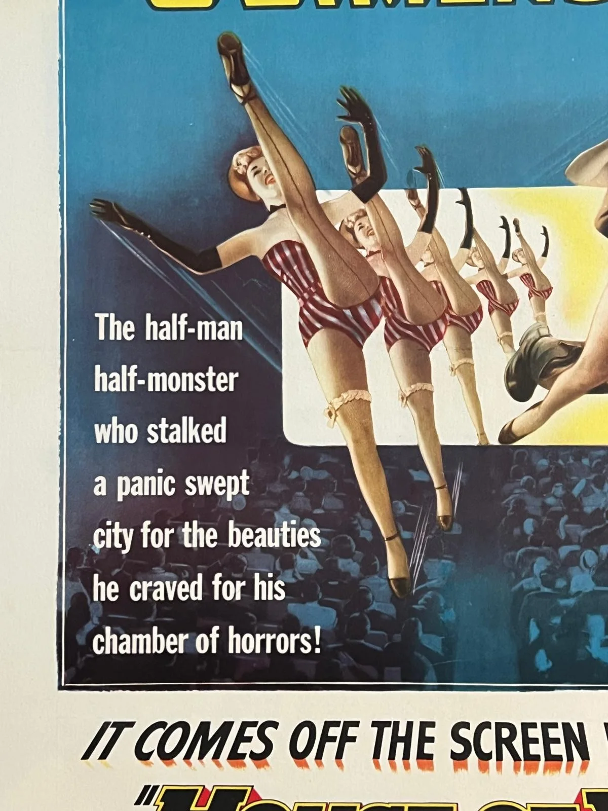 House of Wax Original US 1 Sheet LINEN BACKED Film Poster 1953 w/certificate, изображение 4