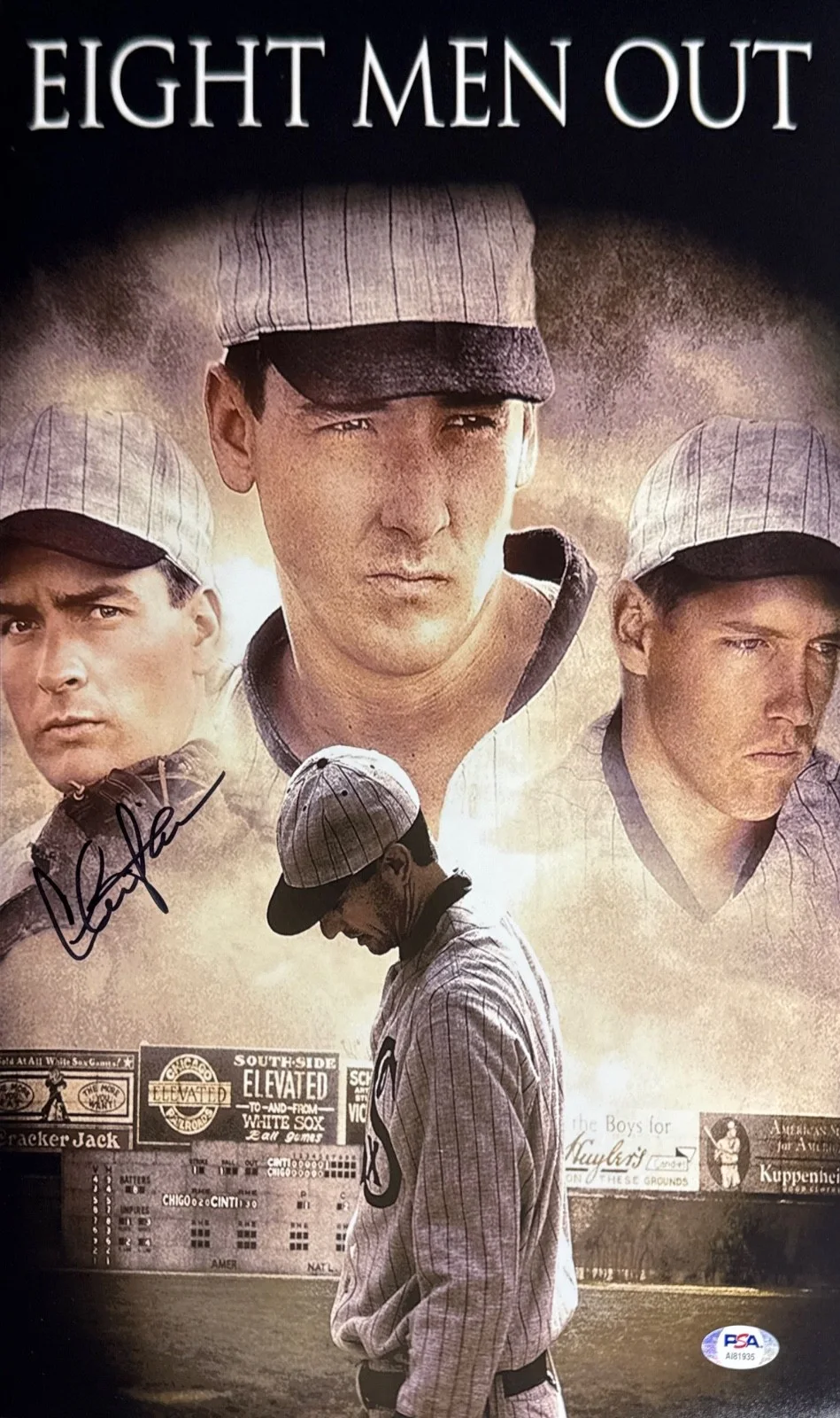 Charlie Sheen — Charlie Sheen Signed 11x17 Eight Men Out PSA AI81935, image 2