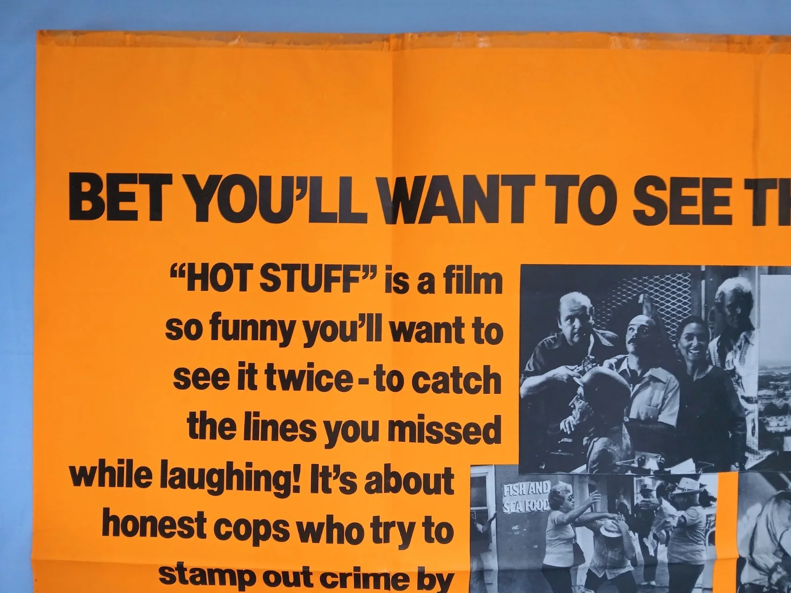HOT STUFF / STEEL (1979) original UK quad poster - Dom DeLuise, Lee Majors, image 2