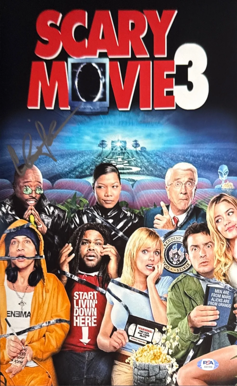 Charlie Sheen — Charlie Sheen Signed 11x17 Scary Movie PSA AI81996, image 2